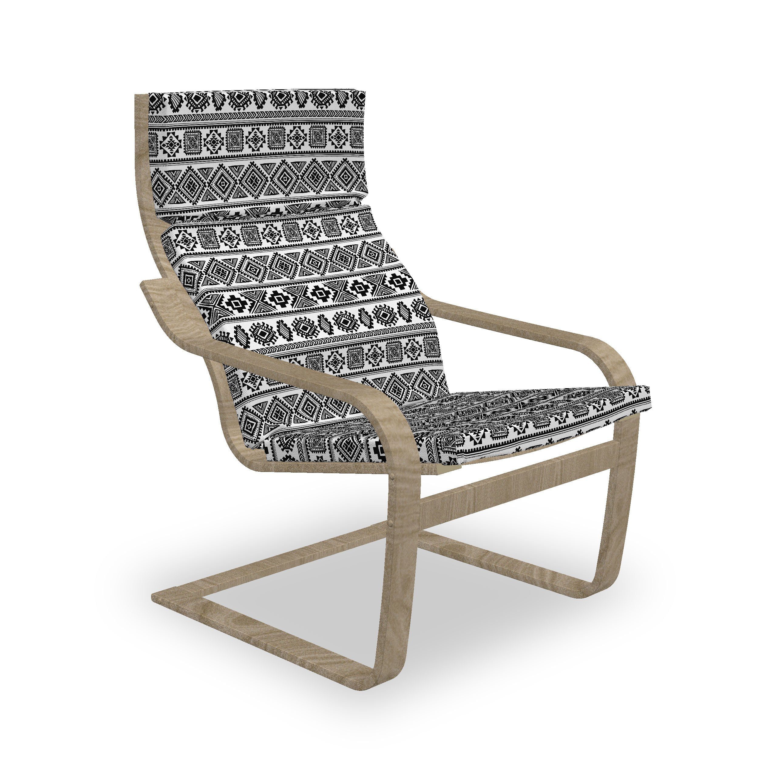 Stuhlkissen Stuhlkissen mit Monochrome Reißverschluss, Drucken mit Hakenschlaufe Abakuhaus Mexican geometrische Sitzkissen und