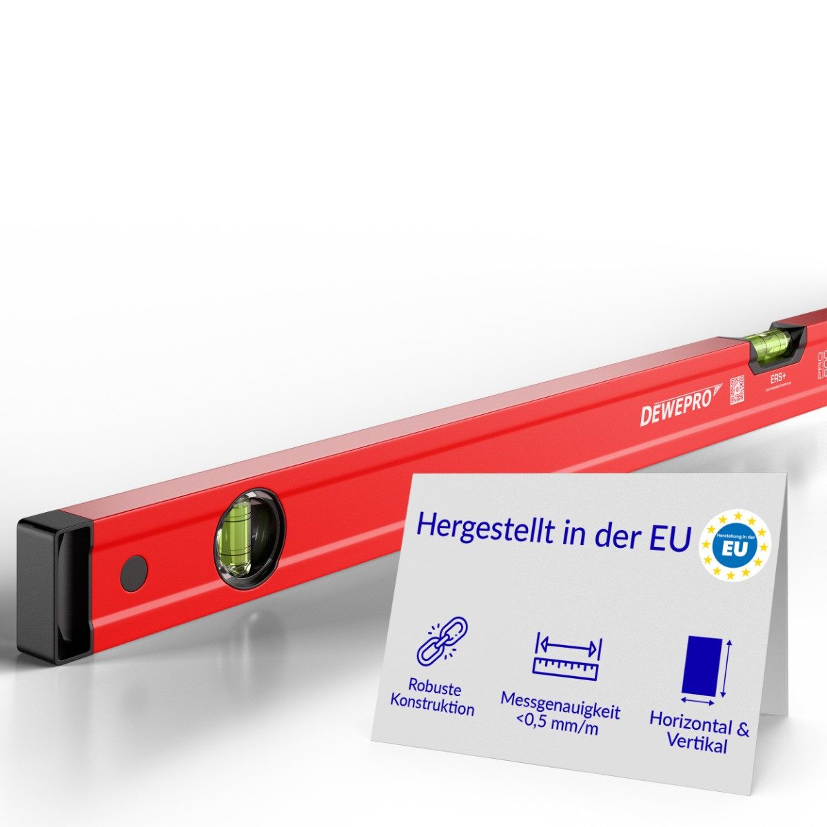 DEWEPRO Wasserwaage DEWEPRO Profi Wasserwaage - Aluminium rot lackiert, Länge: 30cm 0,3m