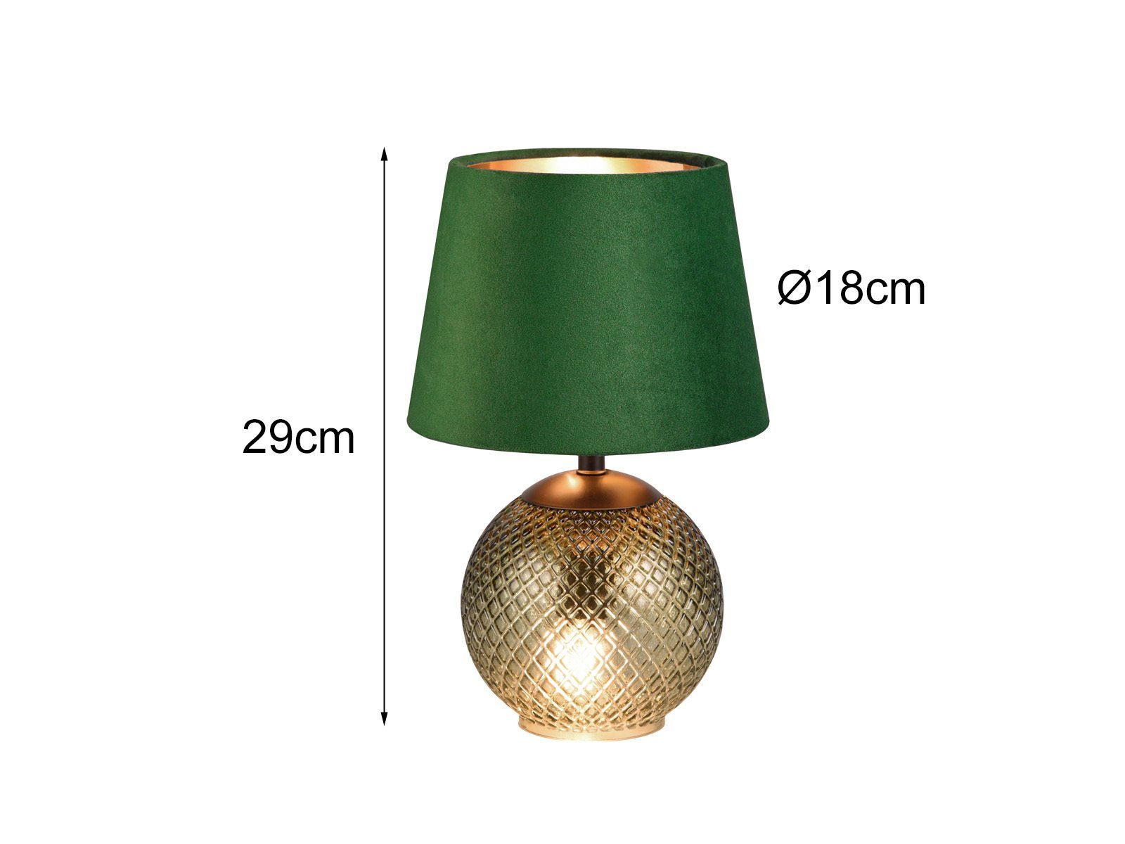 dimmbar Grün/Gold warmweiß, Grün Dimmfunktion, 29cm Fensterbank, H Nachttischlampe, ausgefallen-e kleine LED Fensterlampe wechselbar, LED meineWunschleuchte