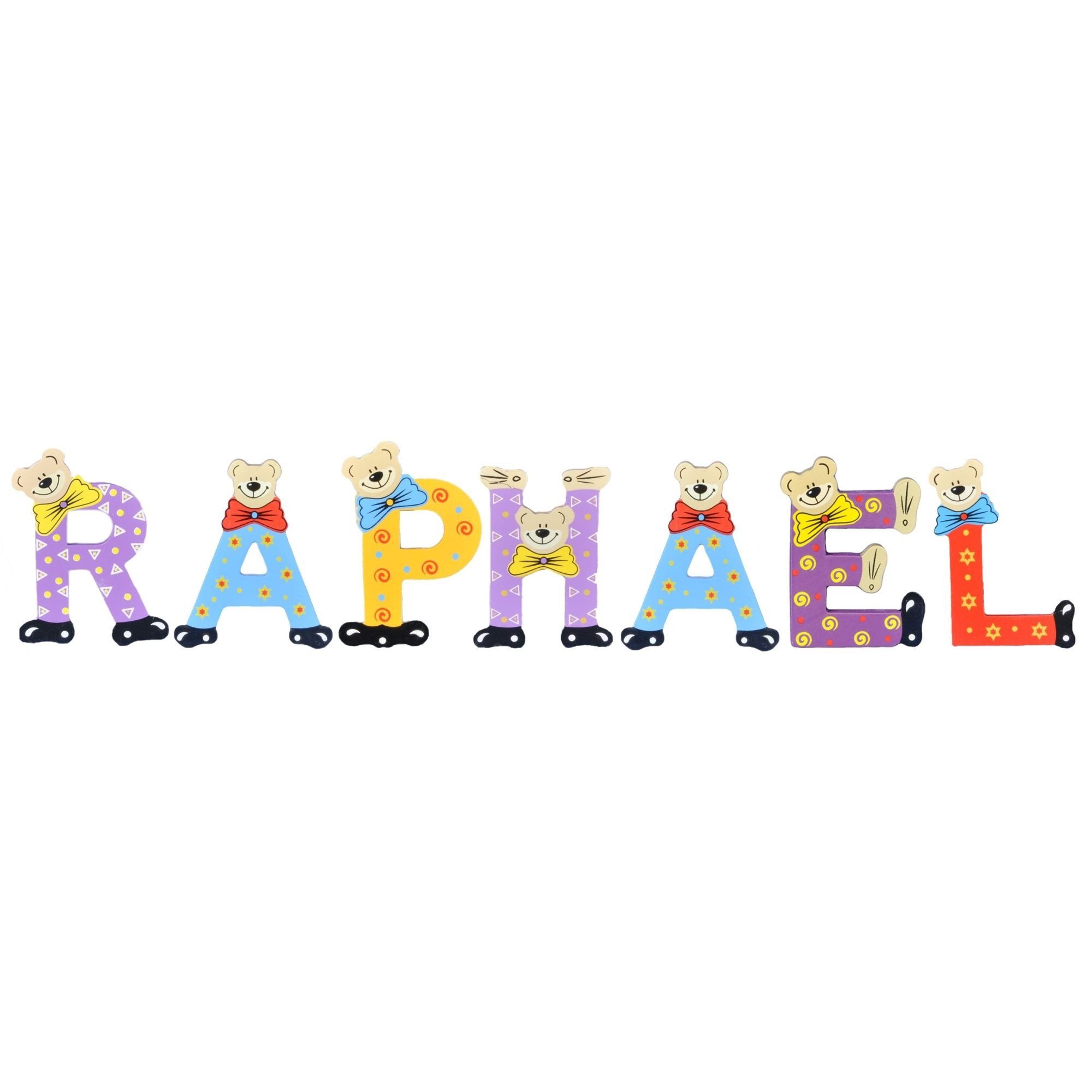 Kinder sortiert Holz-Buchstaben RAPHAEL 7 (Set, - Deko-Buchstaben Namen-Set, St), Playshoes