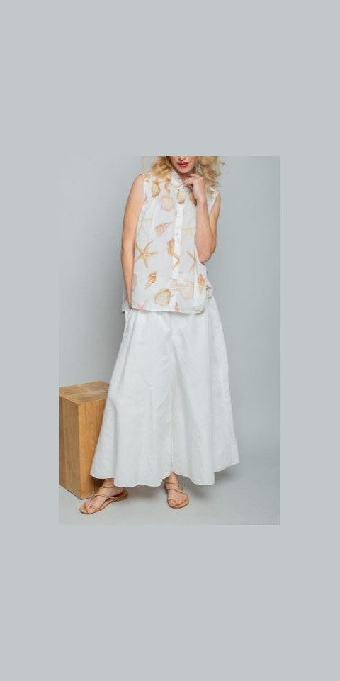 Emily Van Den Bergh Hemdbluse Bluse EMILY VAN DEN BERGH beige Muscheln