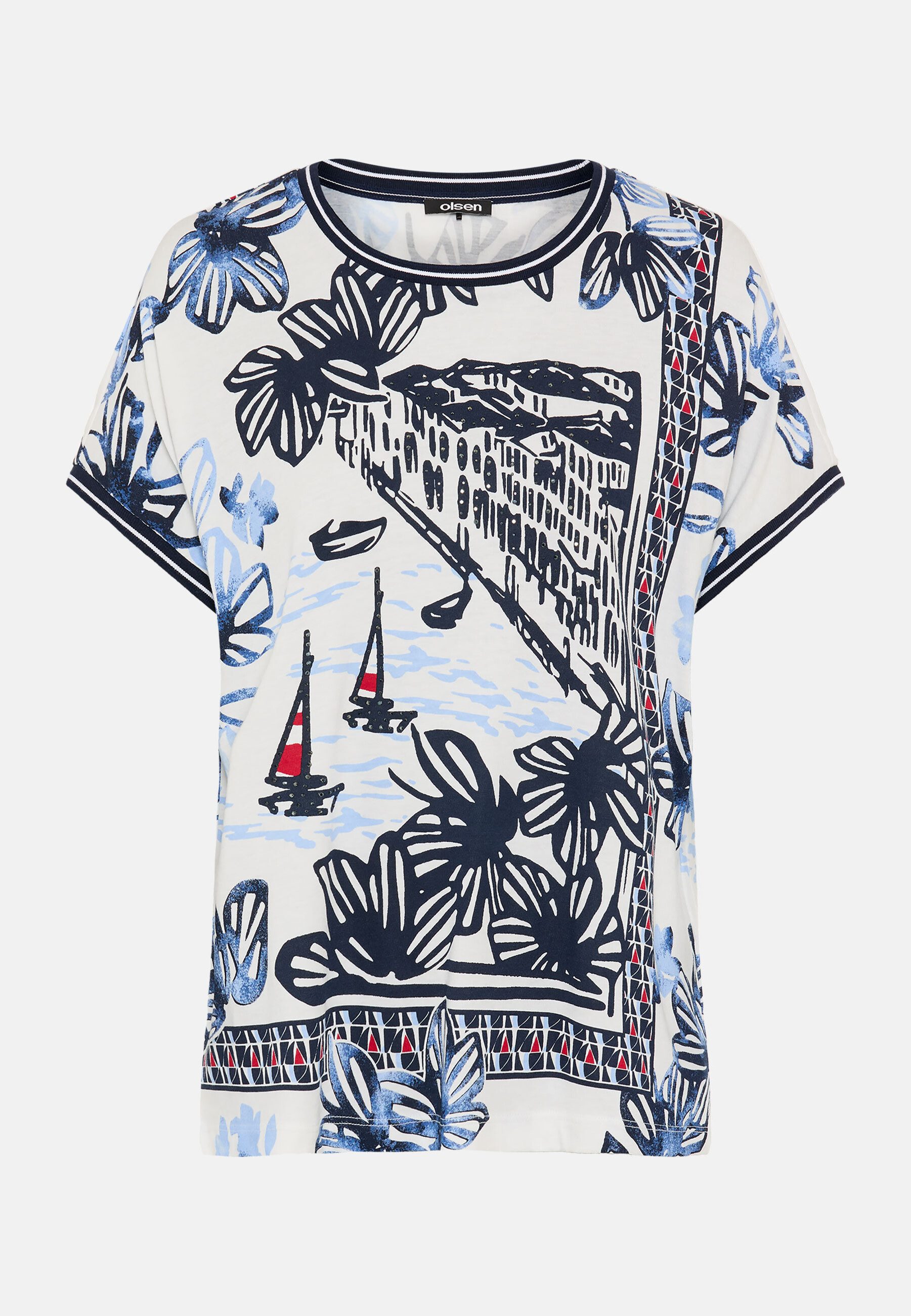 Olsen T-Shirt Shirt mit Panneaux-Print