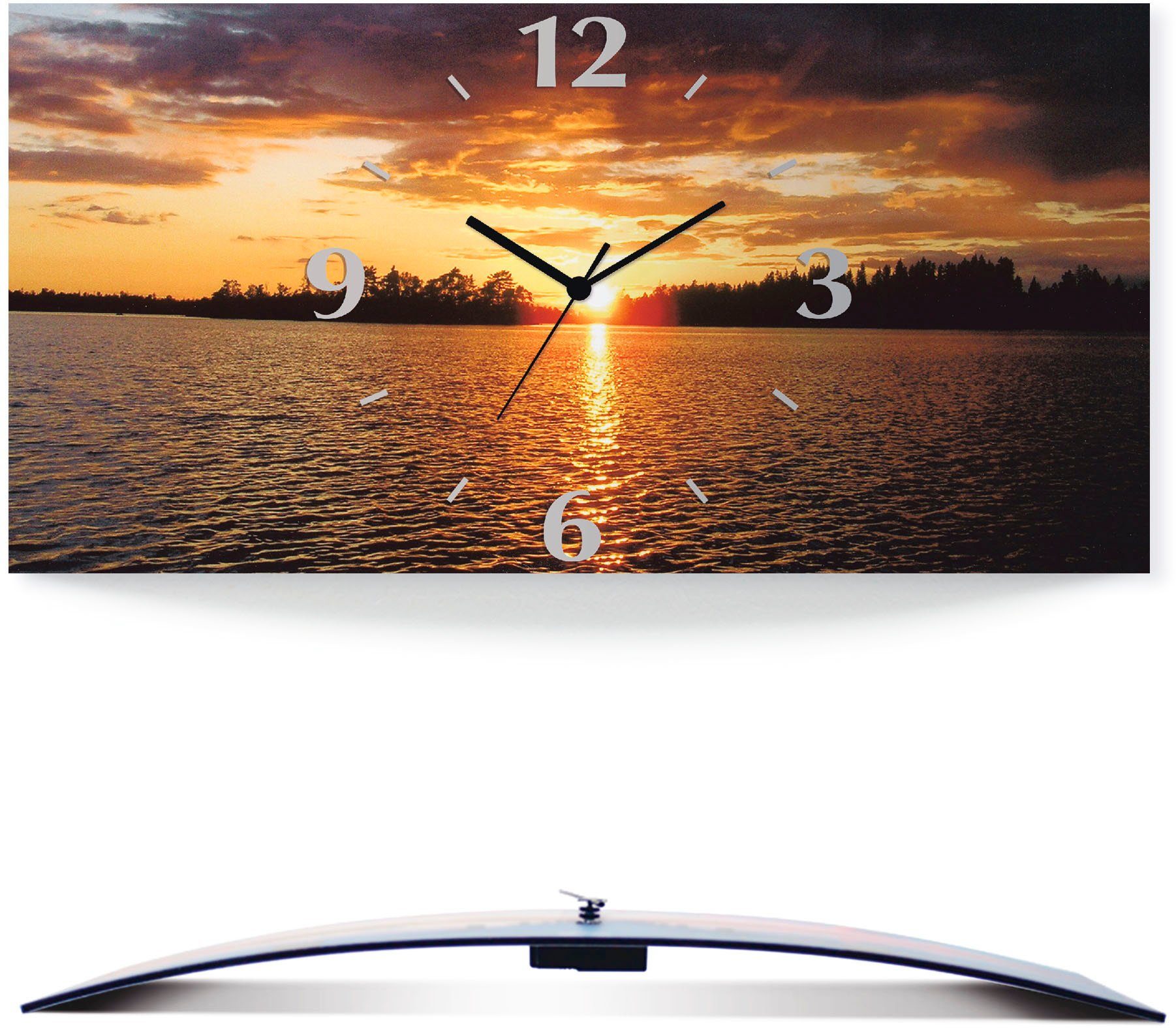 Artland Wanduhr Sonnenuntergang am See (3D günstig online kaufen