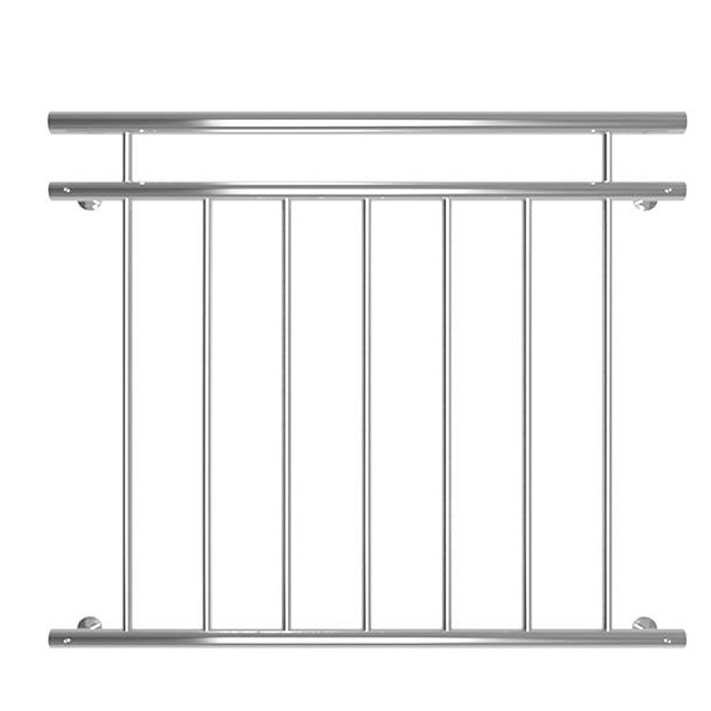 Mucola Brüstungsgeländer Balkongeländer Fenster Geländer Edelstahl Silber V2A Handlauf, 100 cm Länge, 90 cm Höhe, mit 2 Pfosten, Stück, 1-tlg., Premium-Geländer, V2A Edelstahl