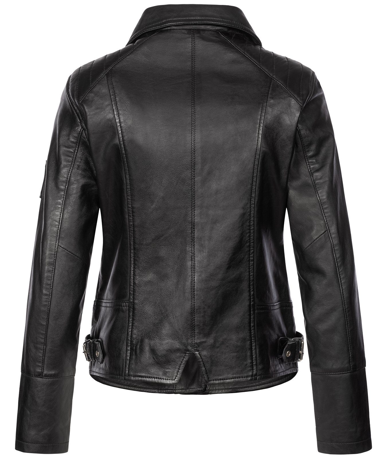 D-490 Lederjacke Creek Damen Rock Lederjacke Schwarz