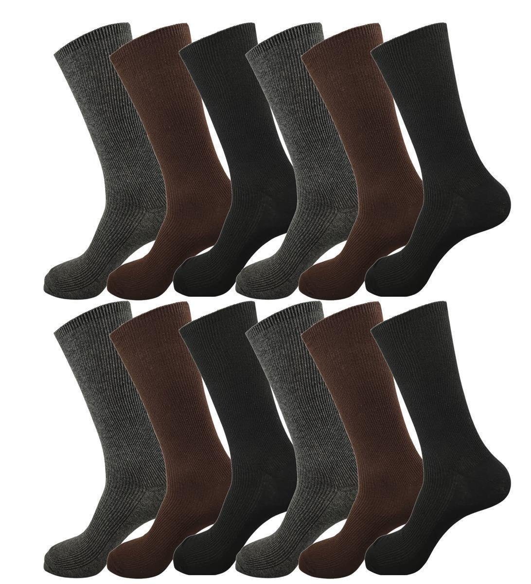 EloModa Basicsocken 6 Freizeit in 18 Paar, 12 Socken Mix Doppelripp 12 Form (12-Paar) Anzug klassischer Paar