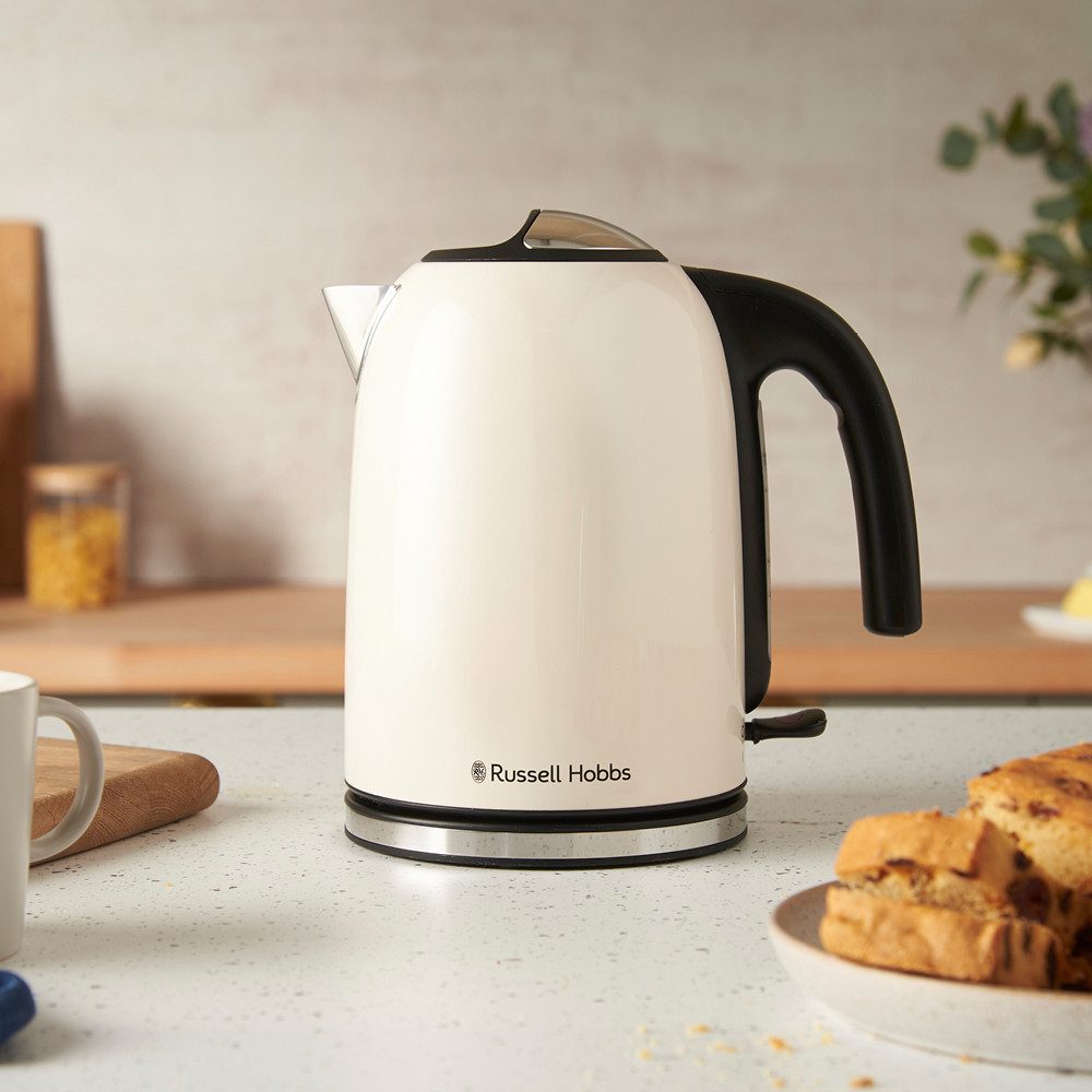 RUSSELL HOBBS Wasserkocher Colours Plus+ Jasmine 28510-70, 1,7 l, 2400 W, Edelstahl, Schnellkochfunktion, Perfect-pour-Ausgustülle, Kalkfilter