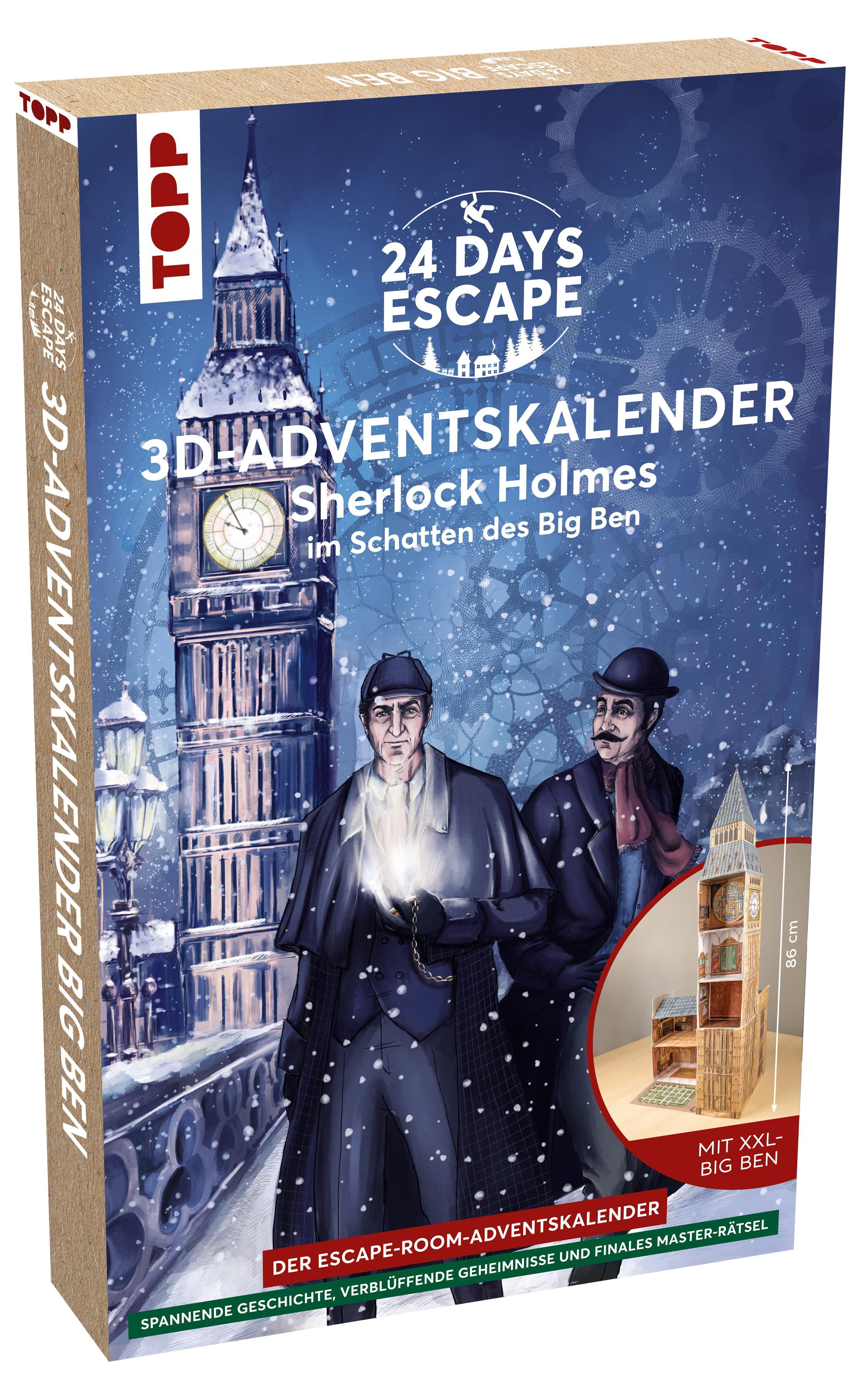 frechverlag Adventskalender 24 DAYS ESCAPE 3D-Adventskalender - Sherlock Holmes im Schatten des...