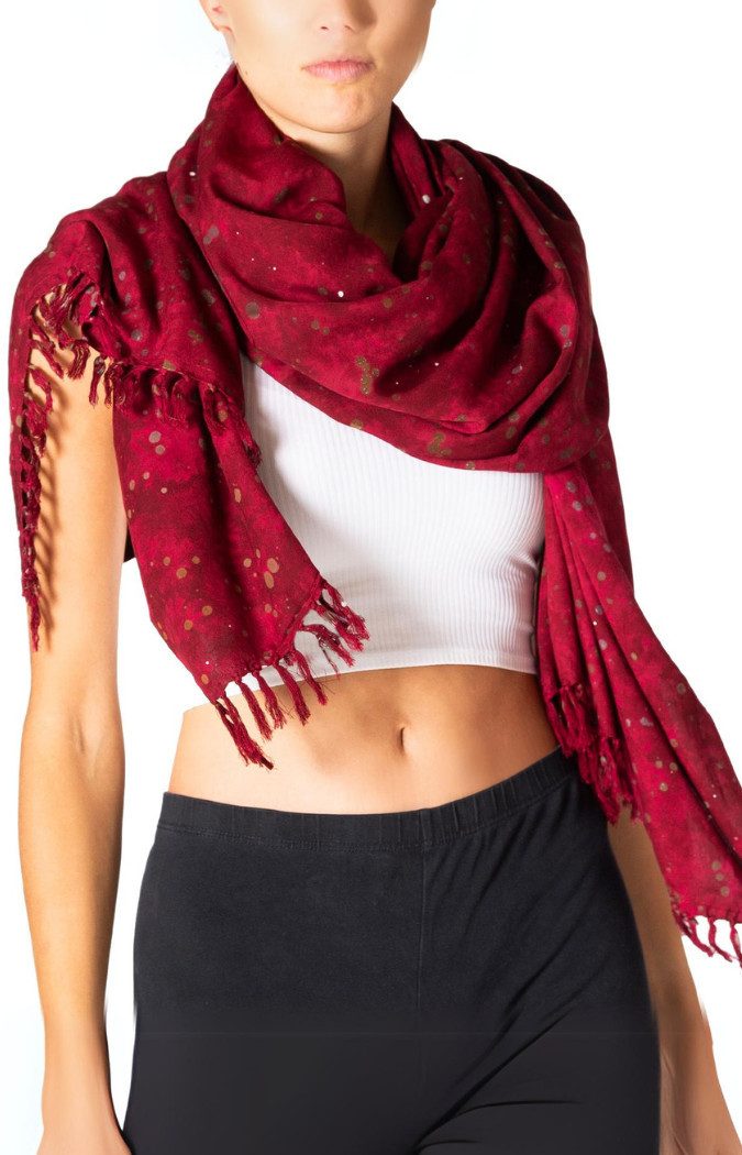 PANASIAM XXL-Schal Schal Wachsbatik für jede Jahreszeit egal ob als Schultertuch, Strandtuch Sarong oder Wickelkleid aus wunderbar weicher Viskose