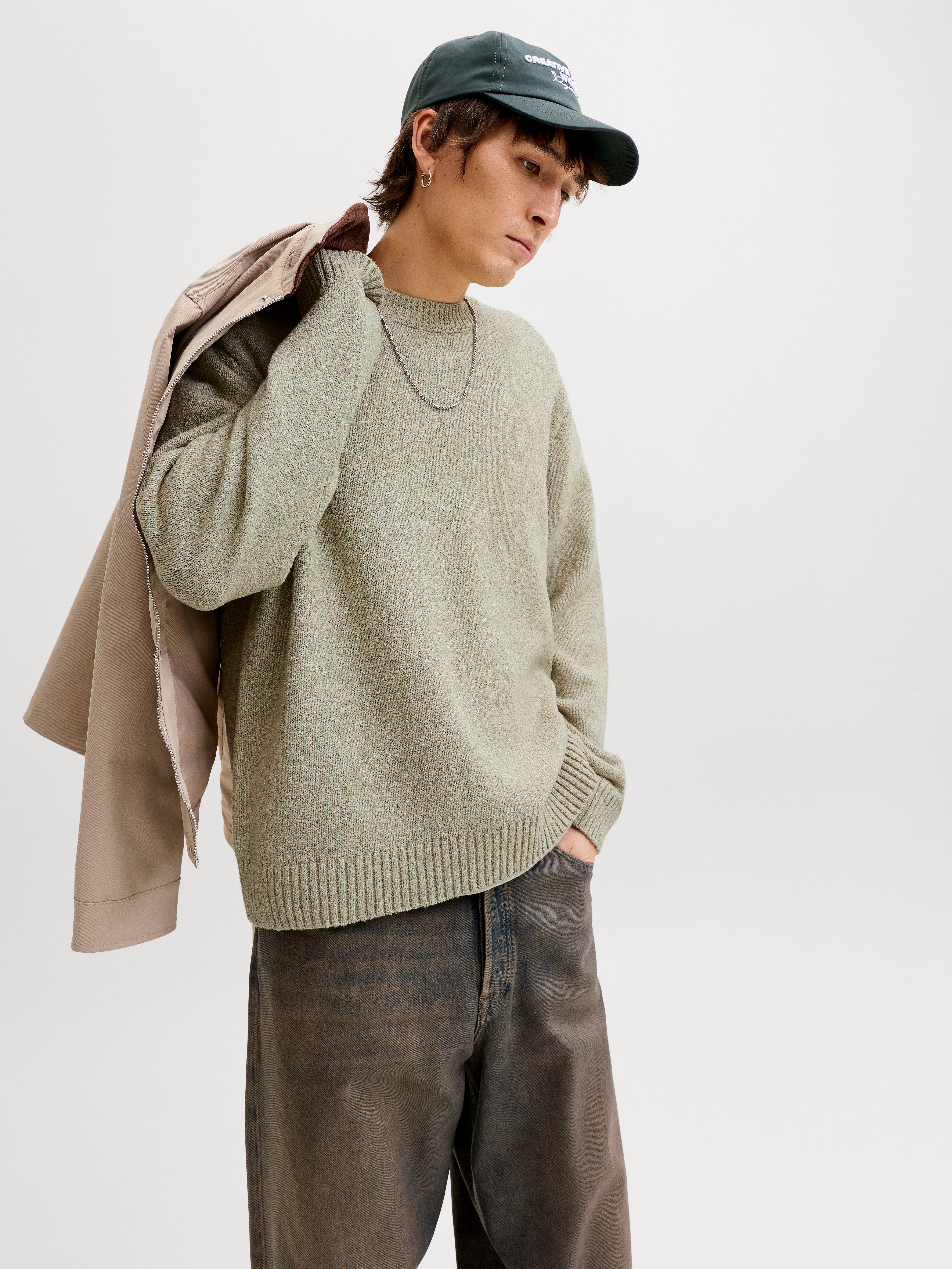Jack & Jones Rundhalspullover JORNORREBRO CATSKILLS KNIT CREW NECK SN