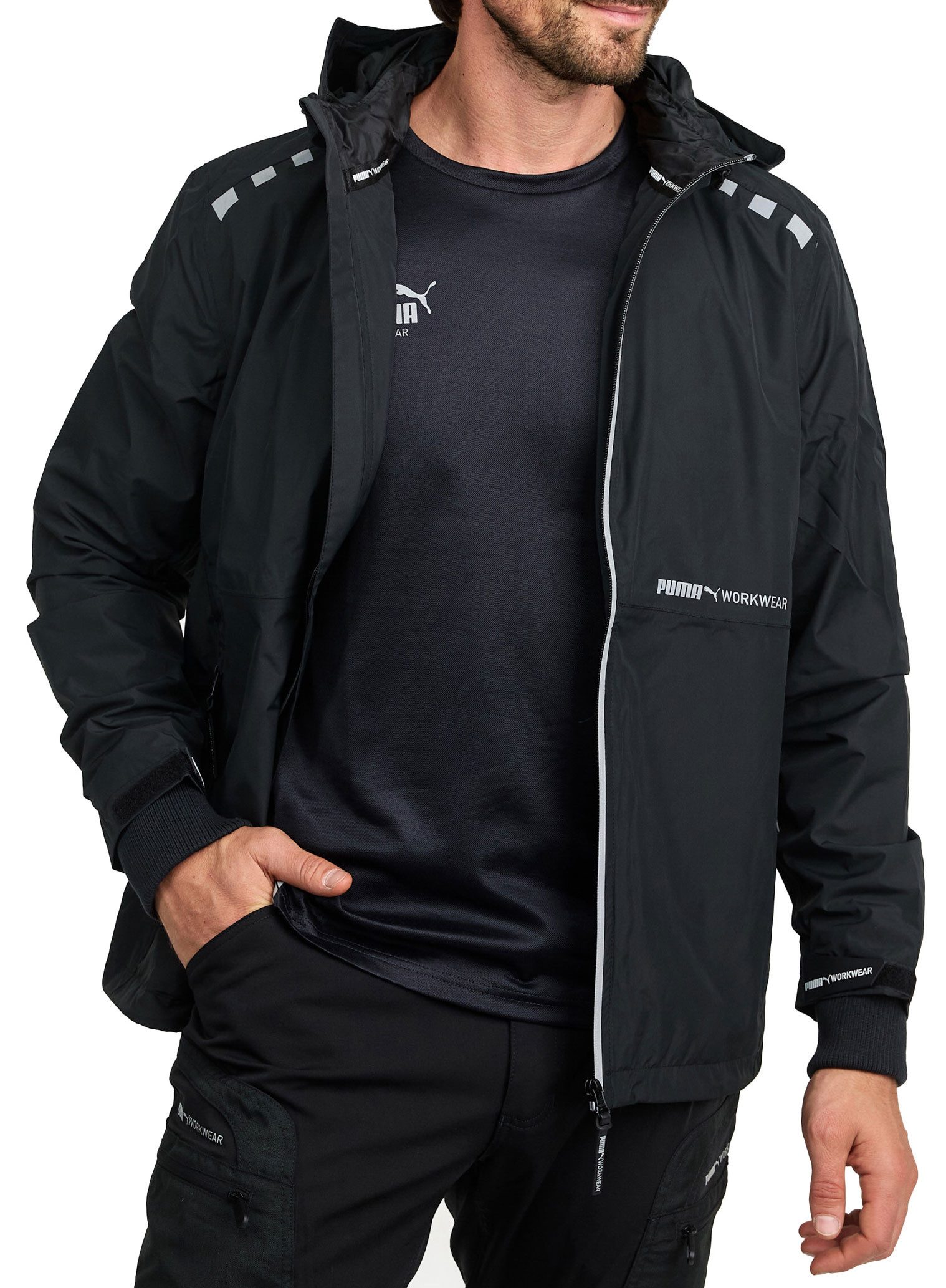 Regenjacke Herren - Wasserdicht - Leichter Windbreaker Fahrradjacke mit Kapuze