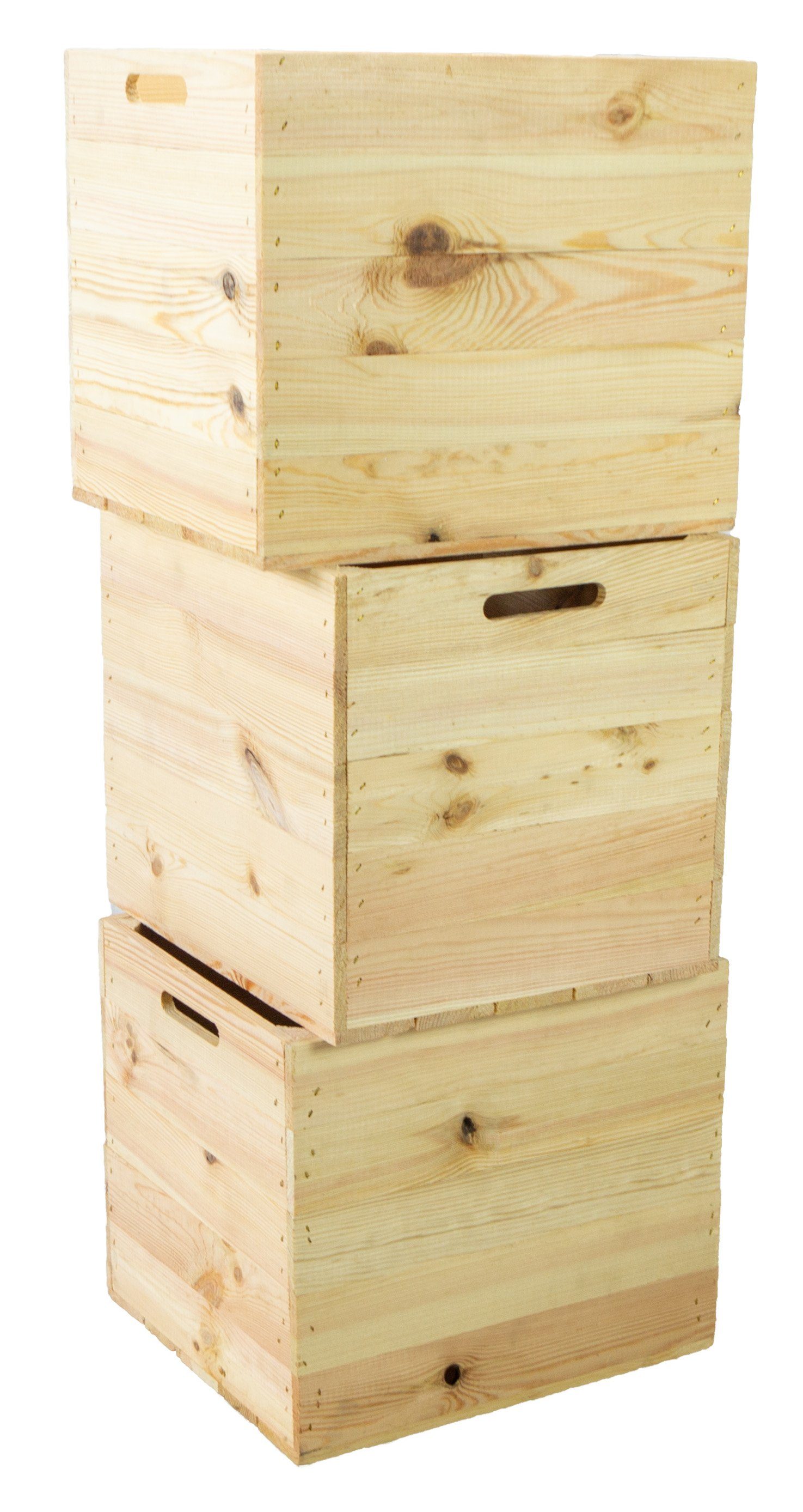 Kistenkolli Altes Land Allzweckkiste 3er set Holzkiste Natur passend für Kallax und Expeditregale (Spar-Set, 3er Set)