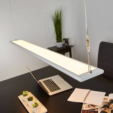 Arcchio Hängeleuchte Samu, dimmbar, LED-Leuchtmittel fest verbaut, warmweiß, Modern, Kunststoff, Aluminium, weiß, inkl. Leuchtmittel, Bürolampe