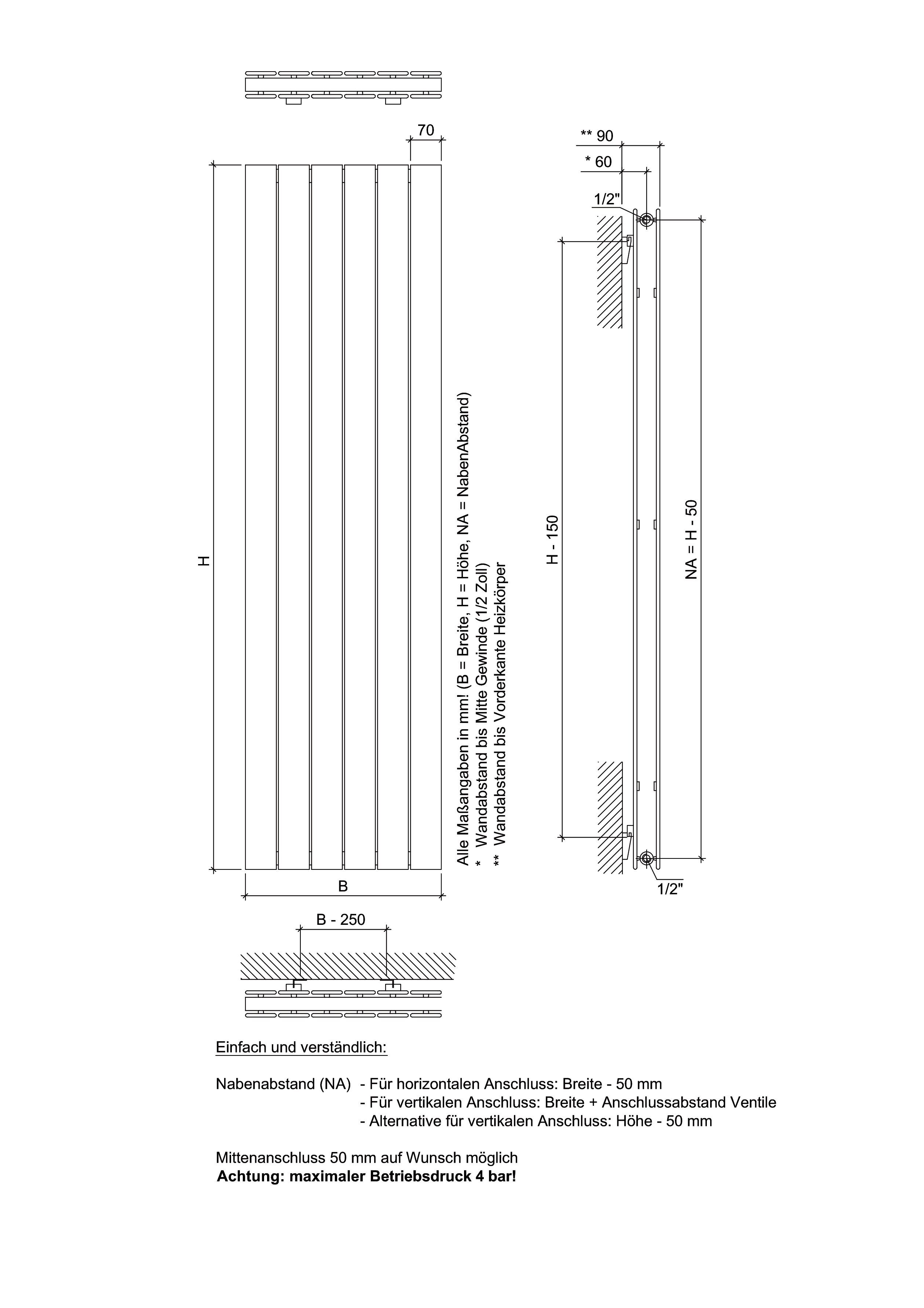 Duplex weiß mm, Paneelheizkörper 1200 Watt, Ximax P1 520 mm x 1015