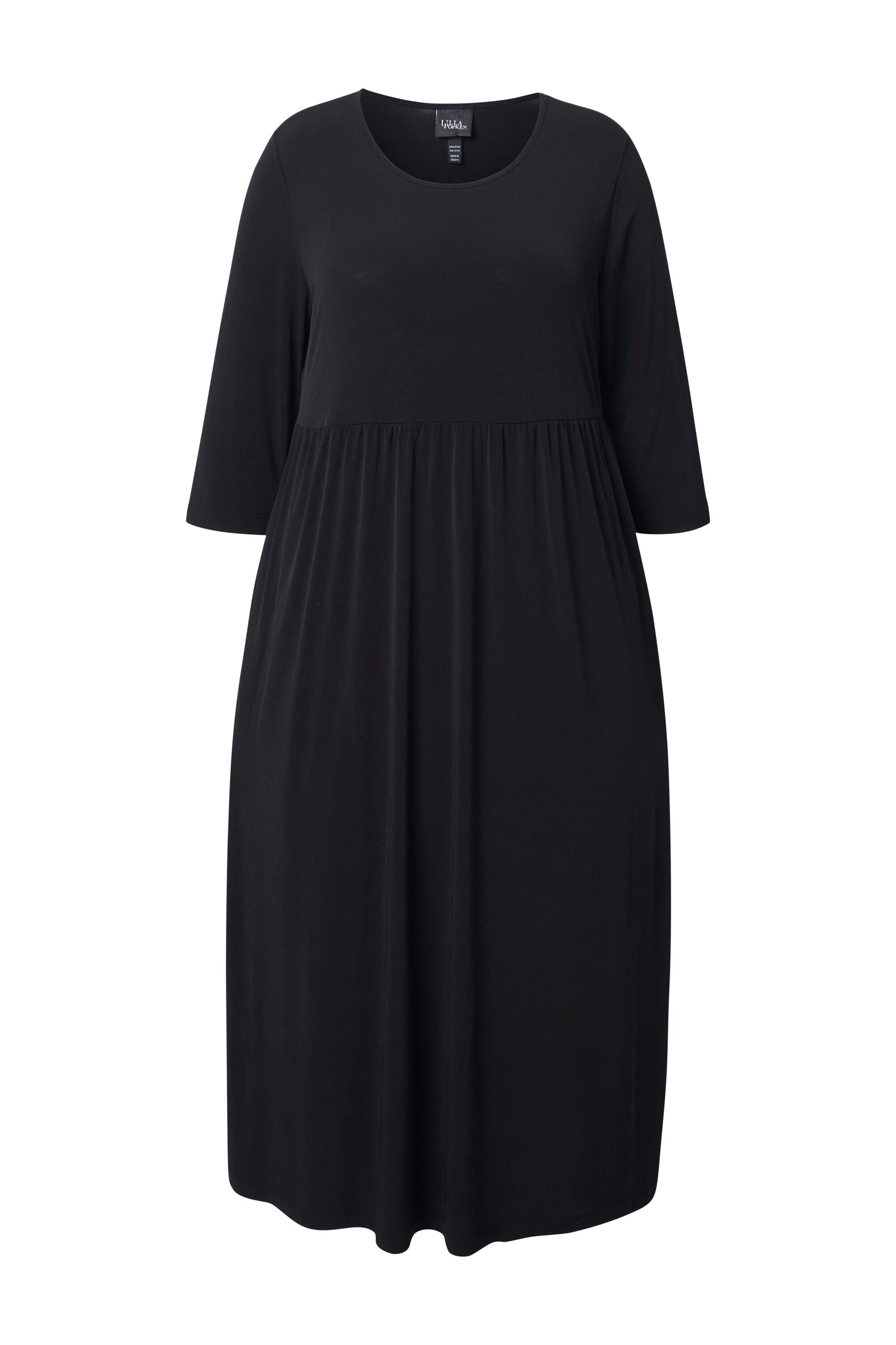 Ulla Popken Maxikleid Jersey-Maxikleid A-Linie Rundhals 3/4-Arm Taschen günstig online kaufen