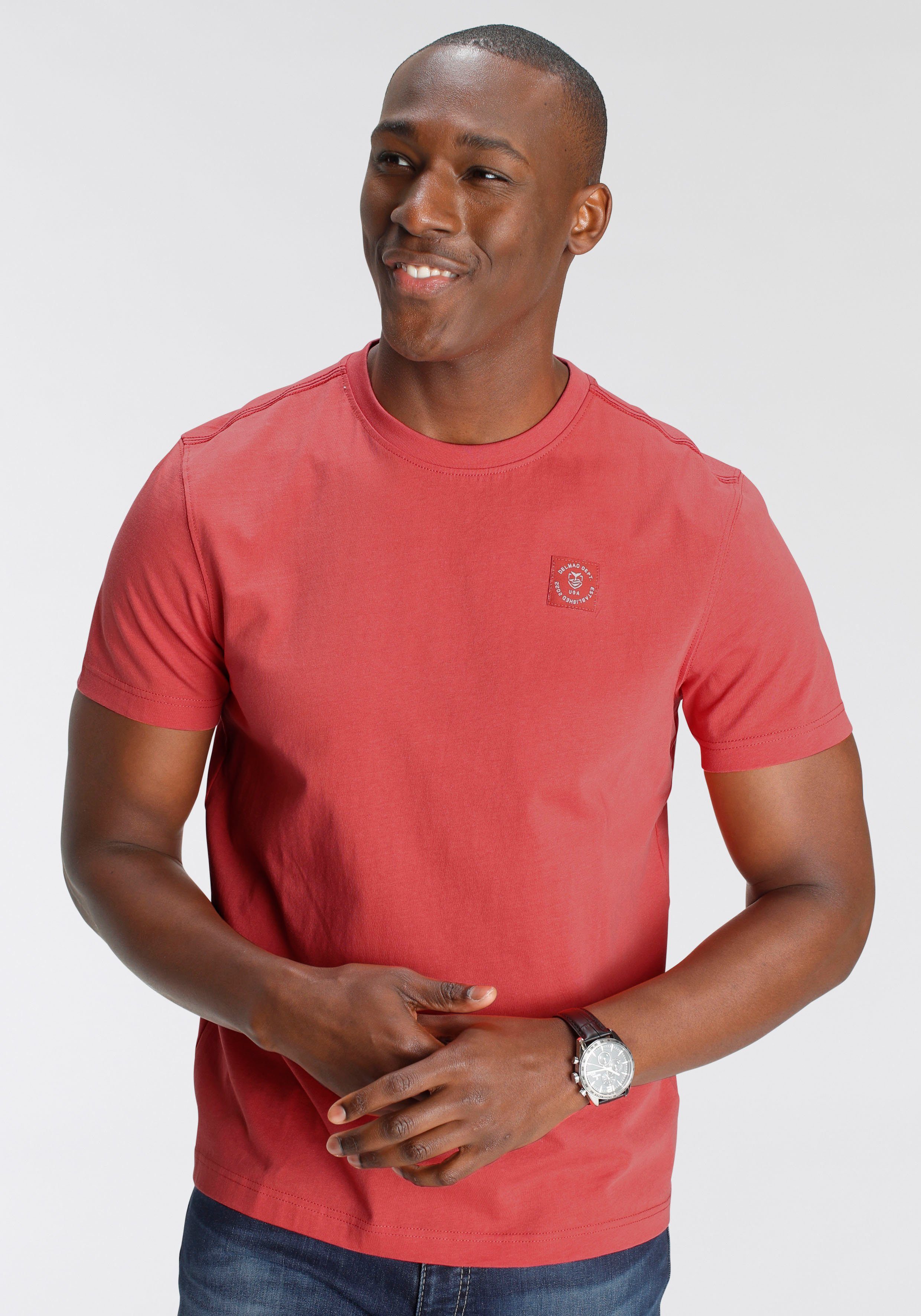 DELMAO Rundhalsshirt Kurzarm, Regular Fit, basic, günstig online kaufen