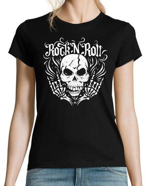 Youth Designz T-Shirt Skull Rock and Roll Damen Shirt im Fun-Look Mit modischem Print