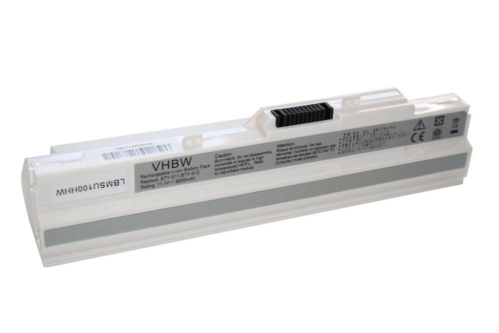 vhbw passend für MSI Wind MS-N1, U100X, U115, U120H, U90X, U90, U100, U120 Laptop-Akku 6600 mAh