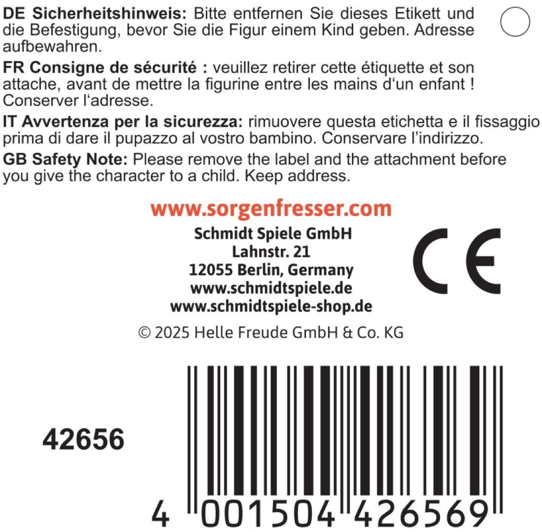 Plüschfigur Plüsch Stofftier Sorgenfresser Jenna 25 cm 42656