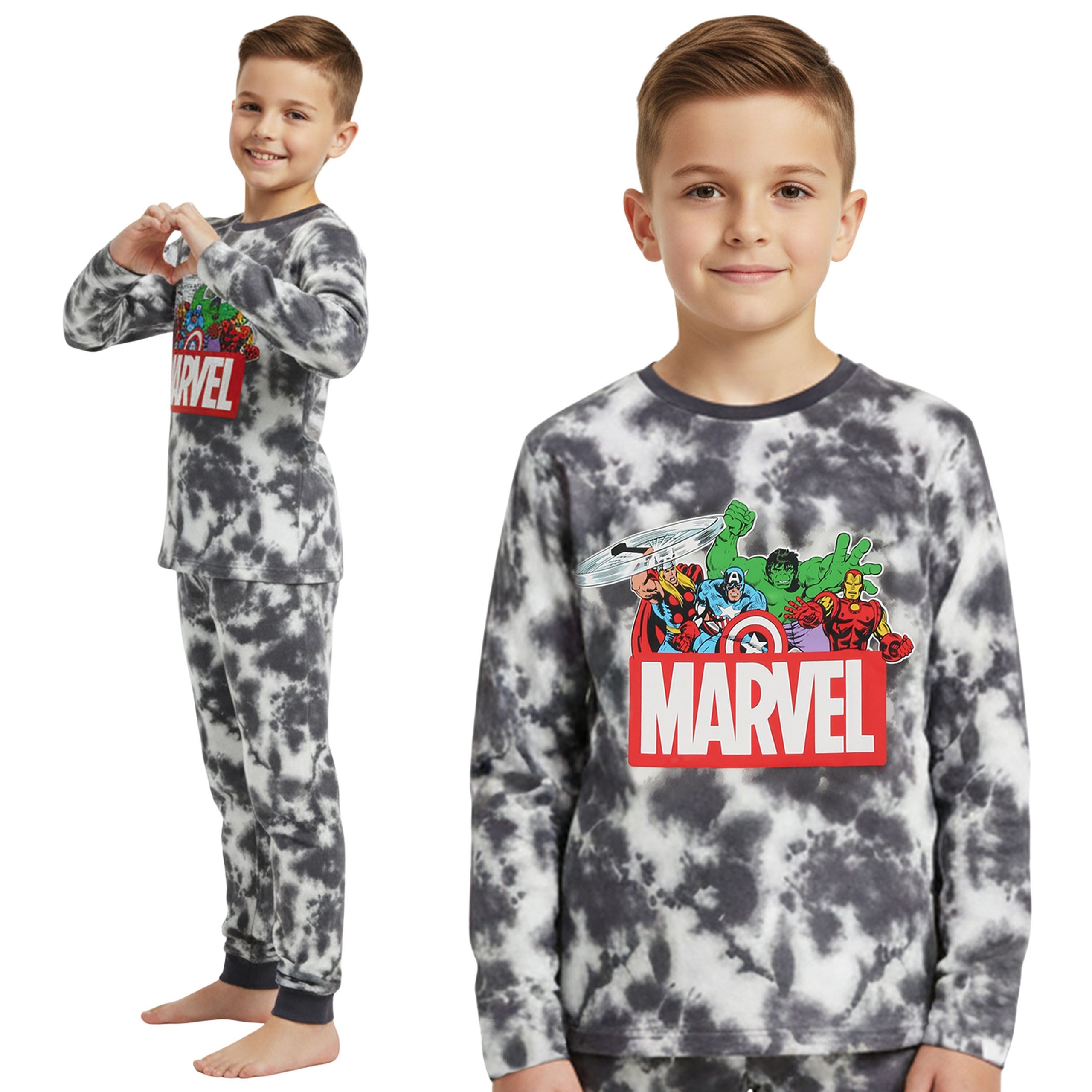MARVEL Schlafanzug Marvel Avengers Schlafanzug für Jungen, 2-teilig, langer Pyjama