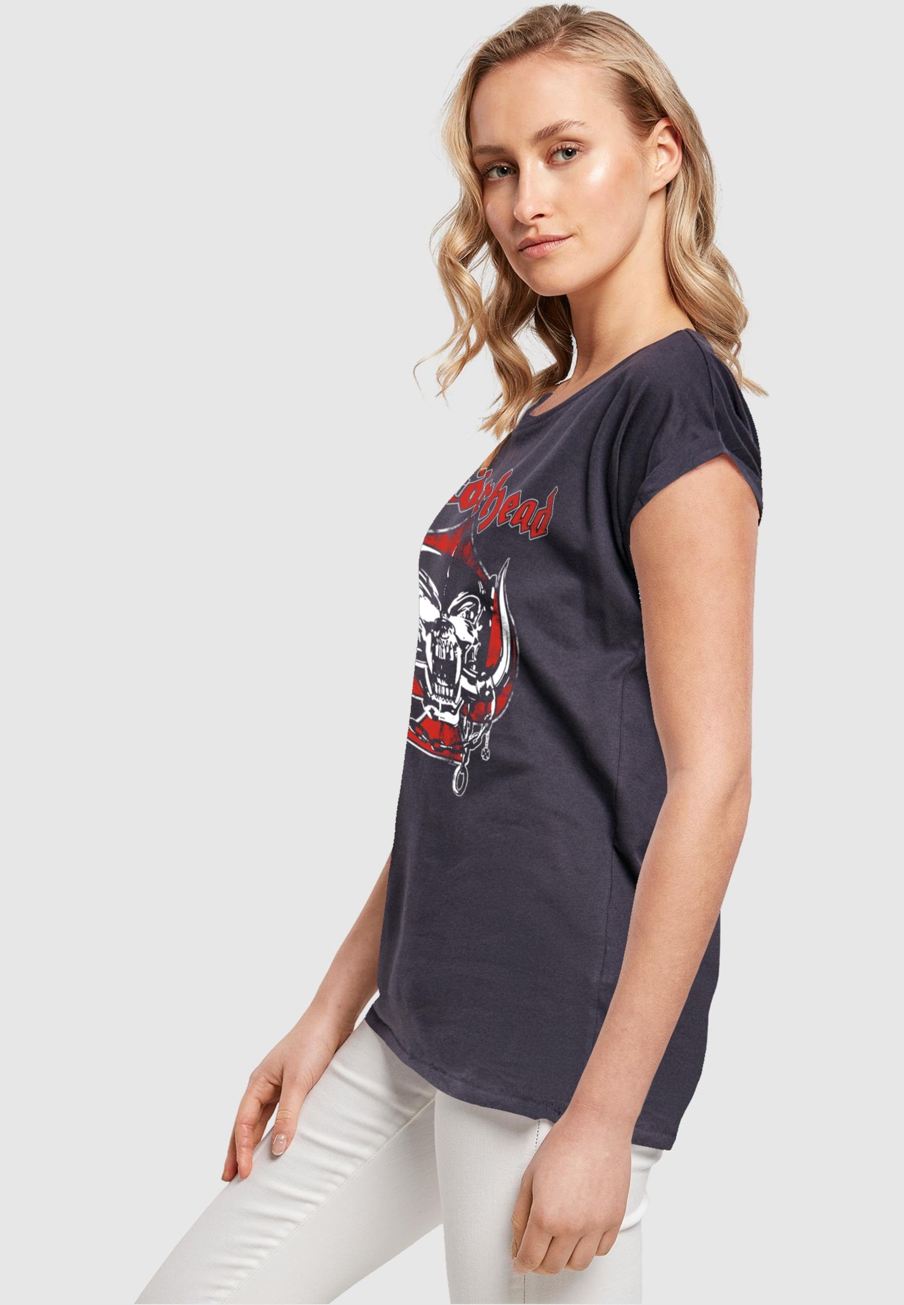 Damen Tee (1-tlg) Motorhead Warpig Ladies Merchcode T-Shirt Extended navy Shoulder Spade -