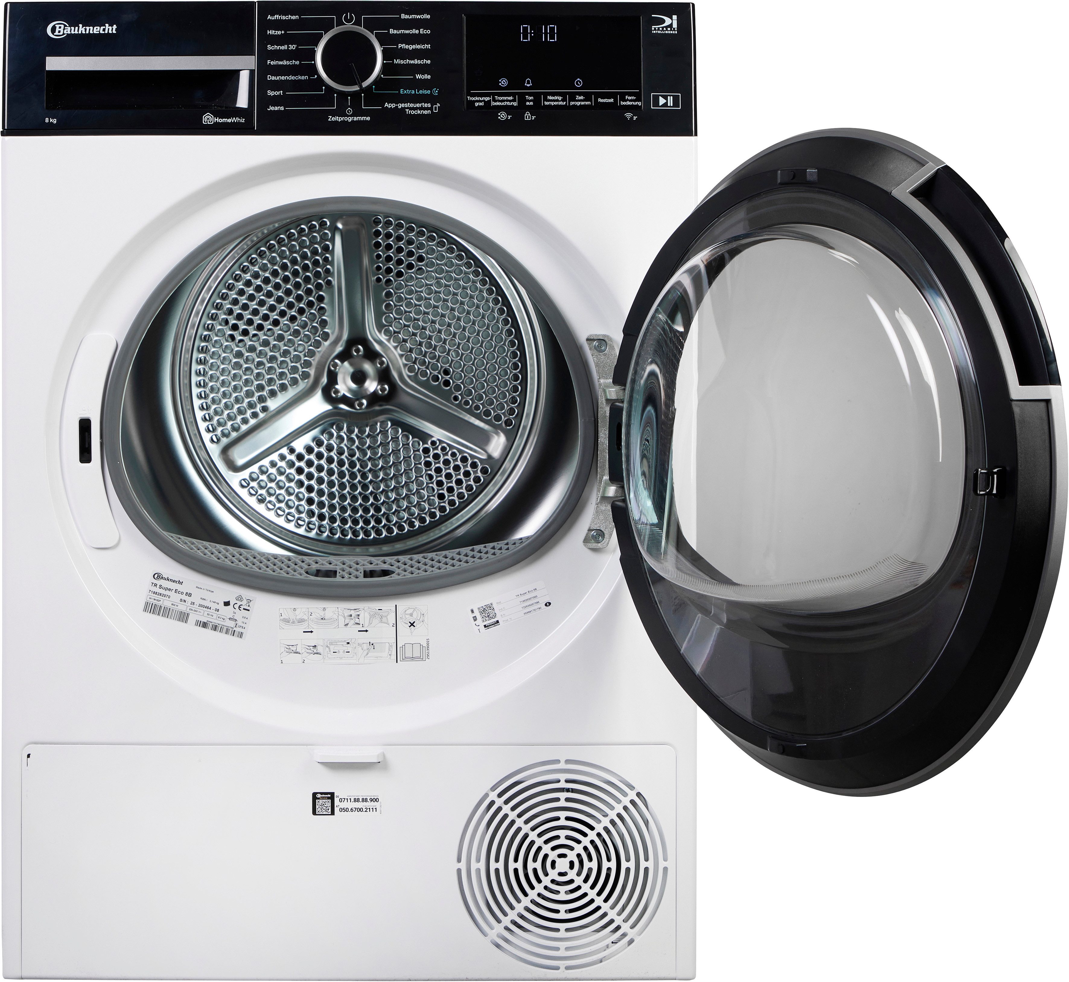 BAUKNECHT Wärmepumpentrockner TR Super Eco 8B, Intelligentes Trocknen dank Dynamic Intelligence Technologie