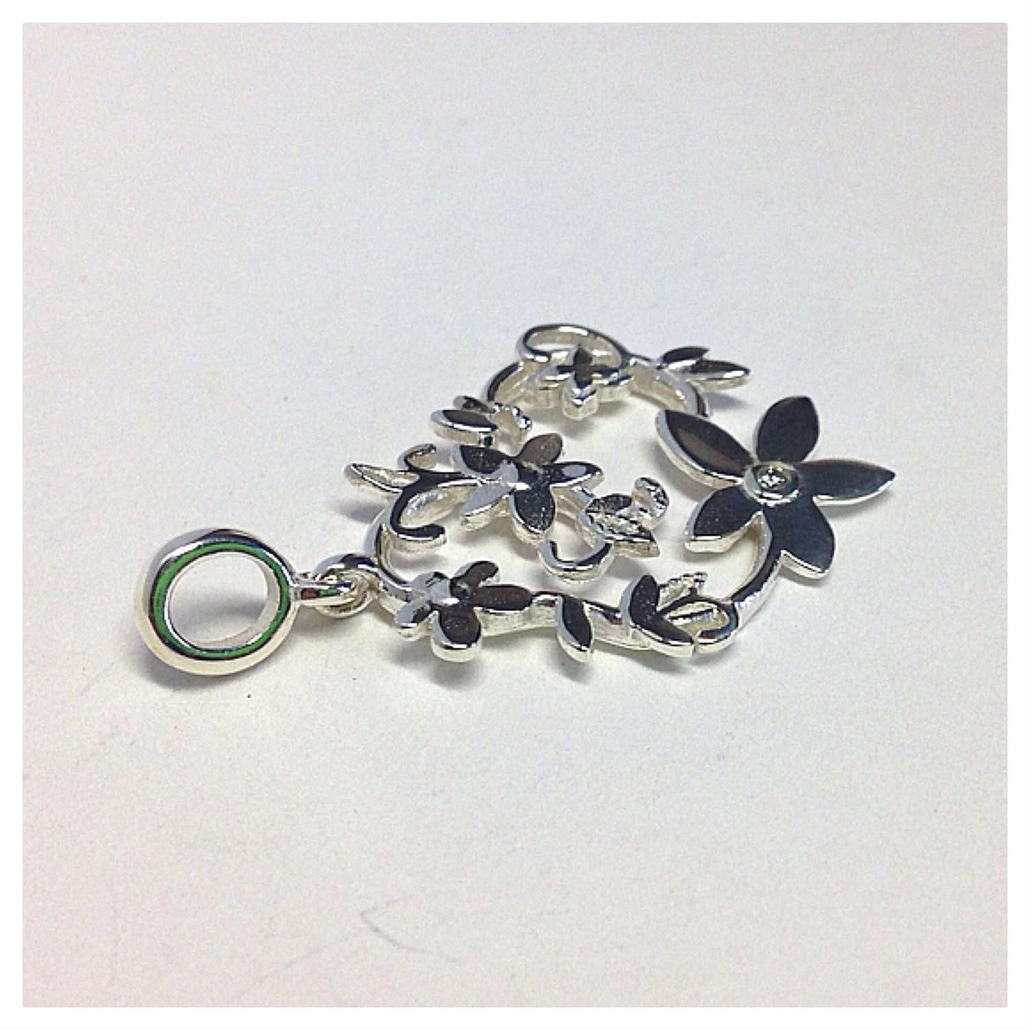 Edelschmiede925 Kettenanhänger floraler Kettenanhänger in 925 Silber m Zirkonia