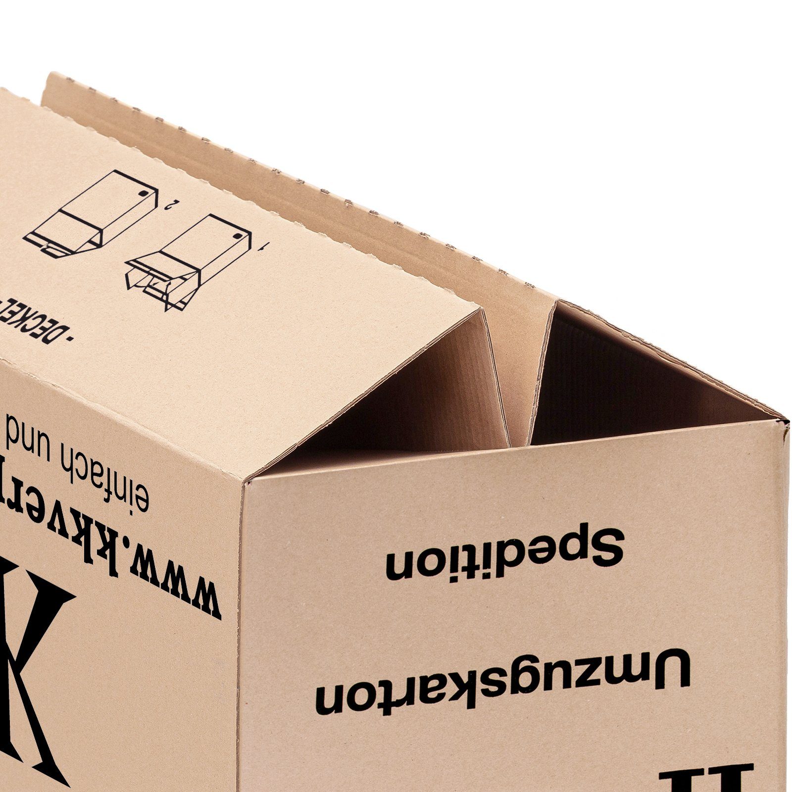 Midori Aufbewahrungsbox (Spar-Set, 5 St., 5er-Set), Umzugskartons MIDORI 660x360x405mm Umzugskiste XXL 2-wellig Braun/Grün
