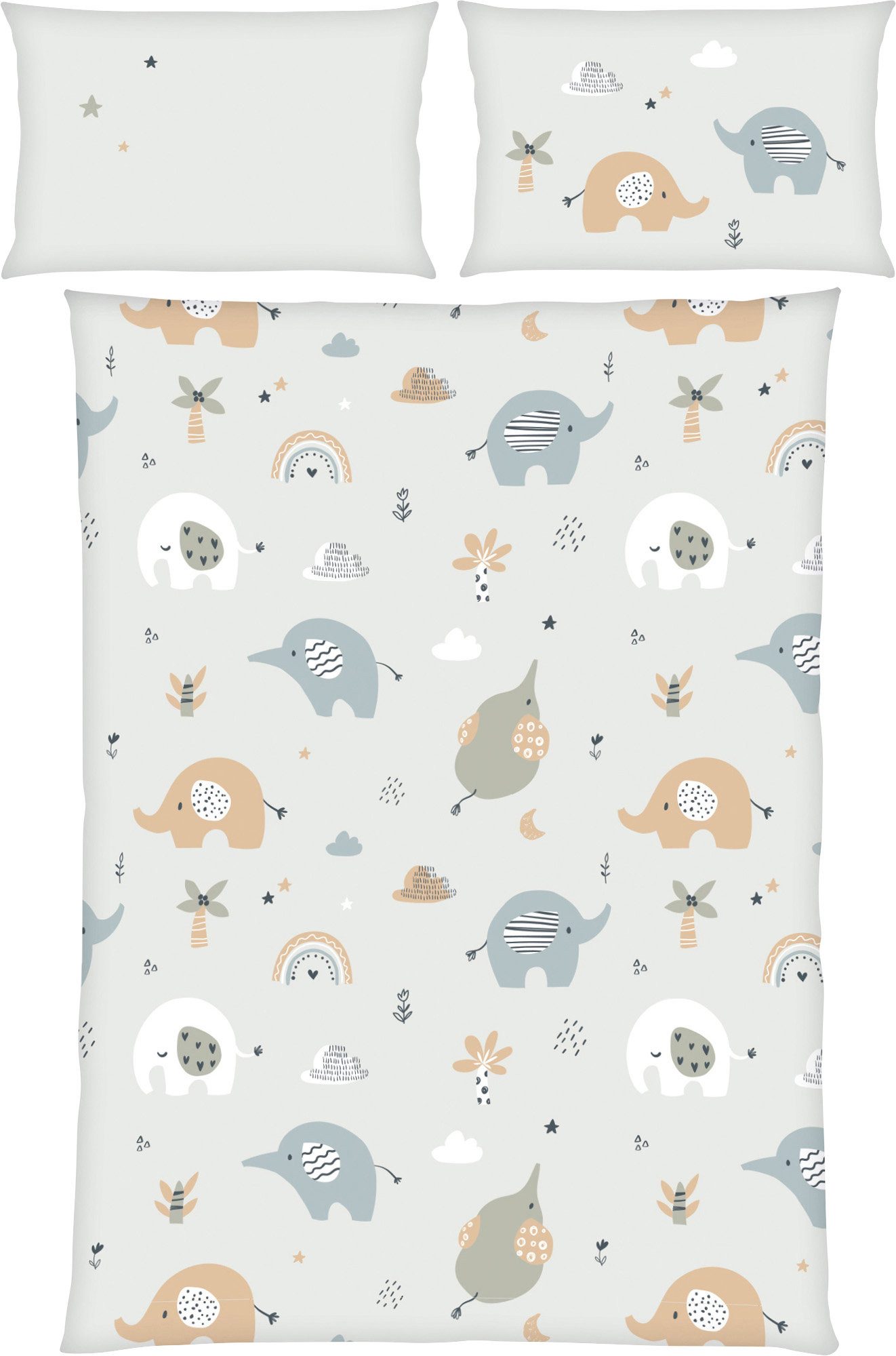 Herding Kinderbettwäsche Kinder-Bettwäsche "Elefant", Biber, Flanell Tiermo günstig online kaufen