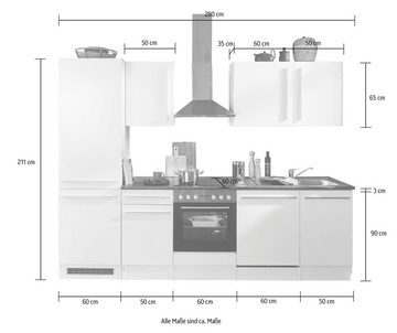 BASIC by Balculina Küchenzeile Jazz, Breite 280 cm, wahlweise mit E-Geräten