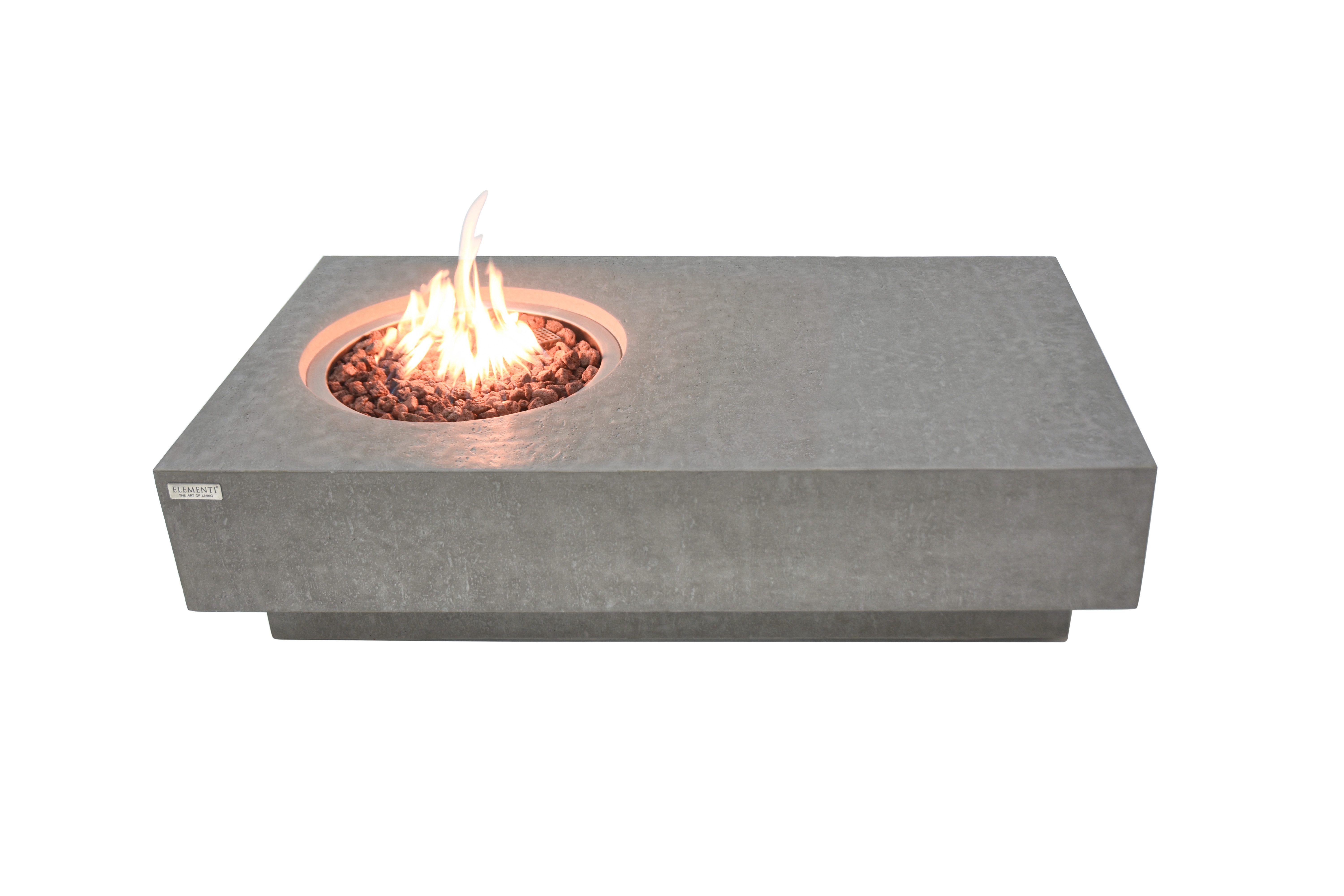 ELEMENTI Feuertisch Metropolis Feuerstelle, (Einzelartikel, 1-St., Inklusive Wetterschutzhaube), Beton,(142x101x35cm)