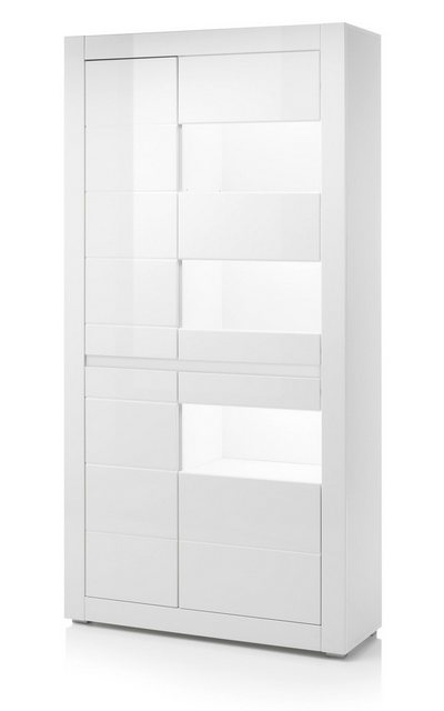 Furn.Design Stauraumvitrine Nobile (Vitrinenschrank in weiß, 4-türig, 100x1 günstig online kaufen