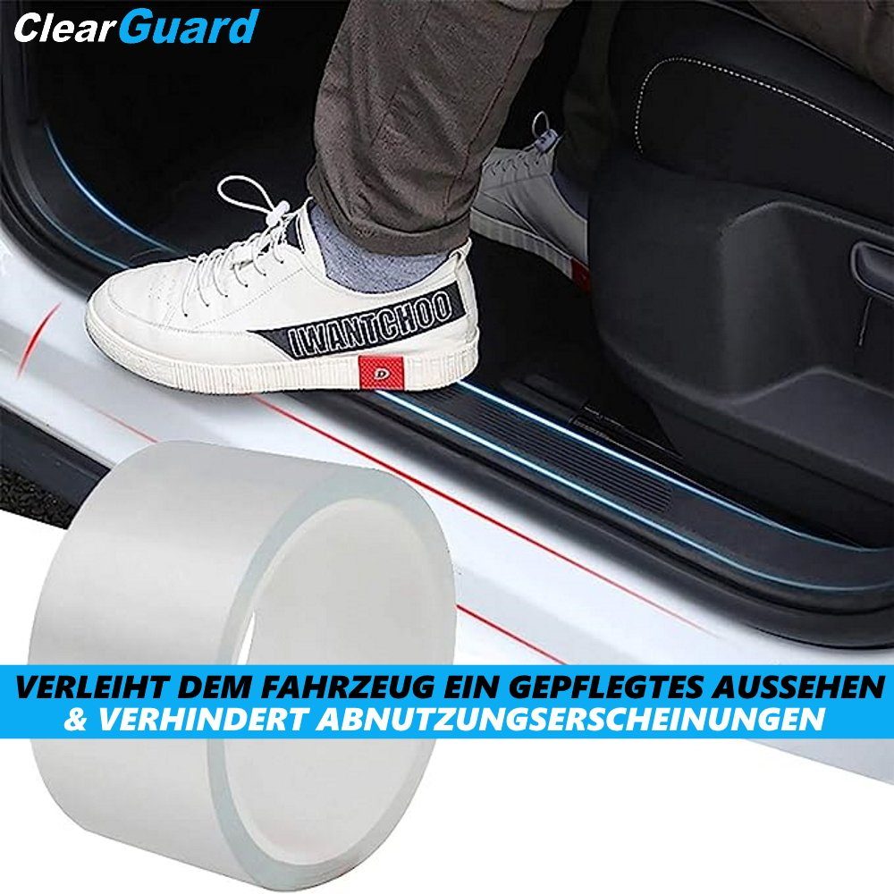 Autotür-Kantenschutz, 5 × 10 M Universal-Einstiegsleisten-Schutzfolie,  Auto-Aufkleber-Schutzfolie, für Auto kratzfest (transparent)