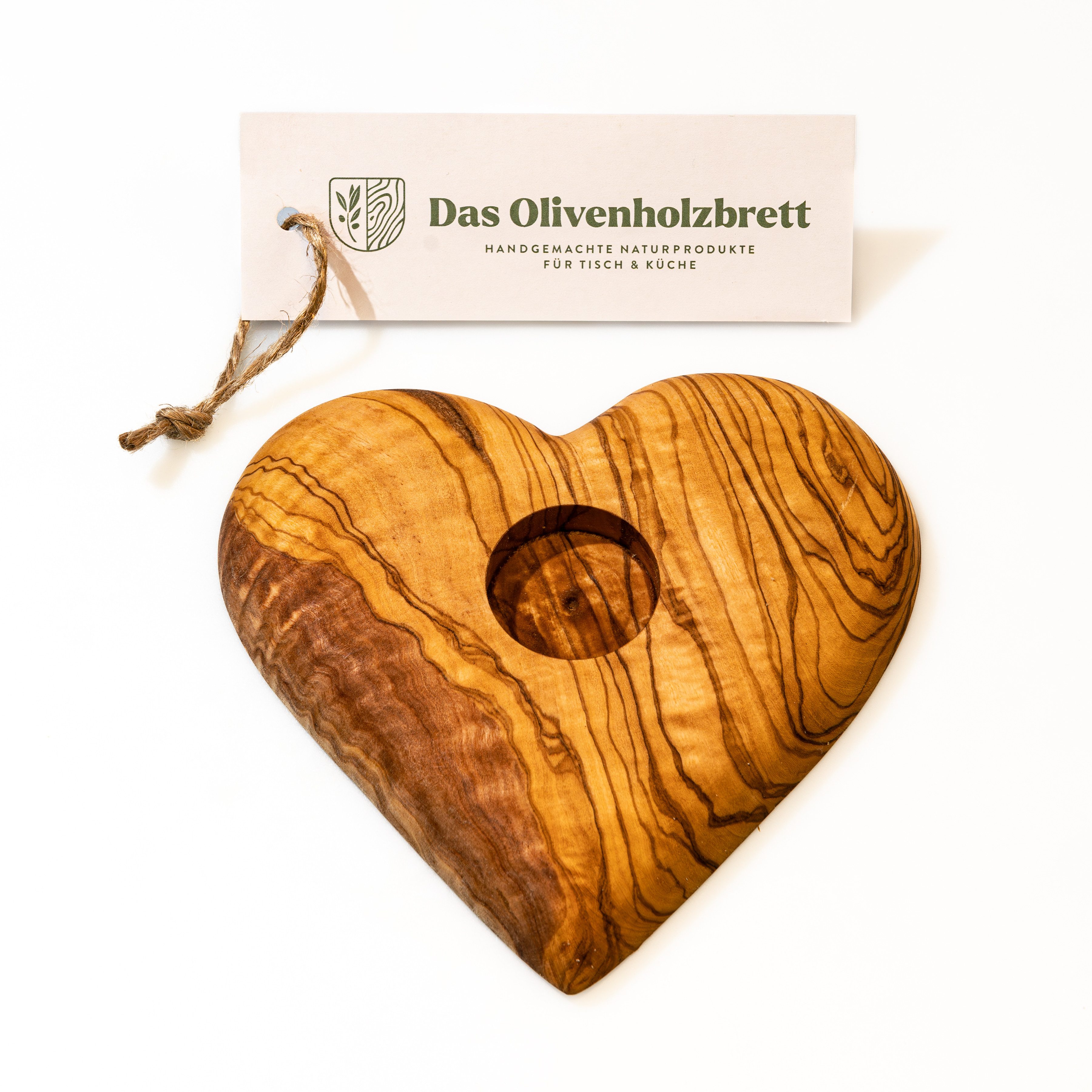Teelichthalter Teelichthalter aus Olivenholz in Herzform