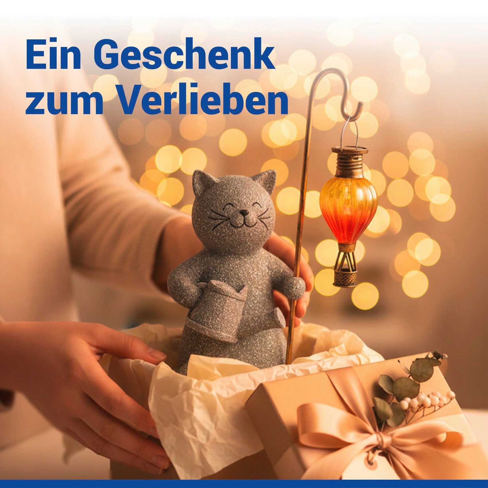 Maximex LED Dekofigur Modell Katze und Heißluftballon, Ein-/Ausschalter, LED fest integriert, Warmweiß, dekorative, solarbetriebene Gartenleuchte, wetterbeständig
