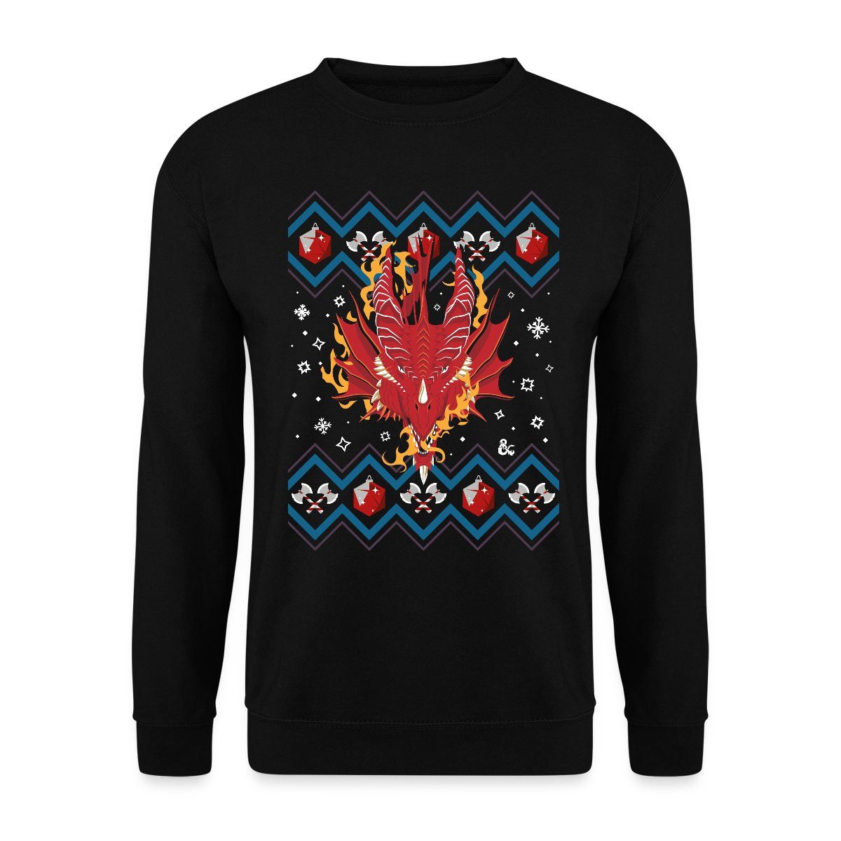 Sweatshirt Dungeons & Dragons Drachenkopf Ugly Christmas Unisex Pullover