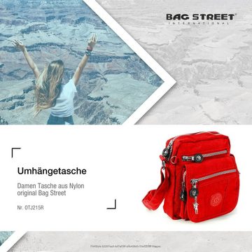 BAG STREET Umhängetasche Bag Street Damenhandtasche Umhängetasche (Umhängetasche), Umhängetasche Nylon, rot ca. 15cm x ca. 18cm