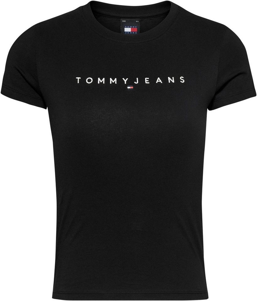 Tommy Jeans T-Shirt Slim Tee Linear Logo Shirt mit Logostickerei