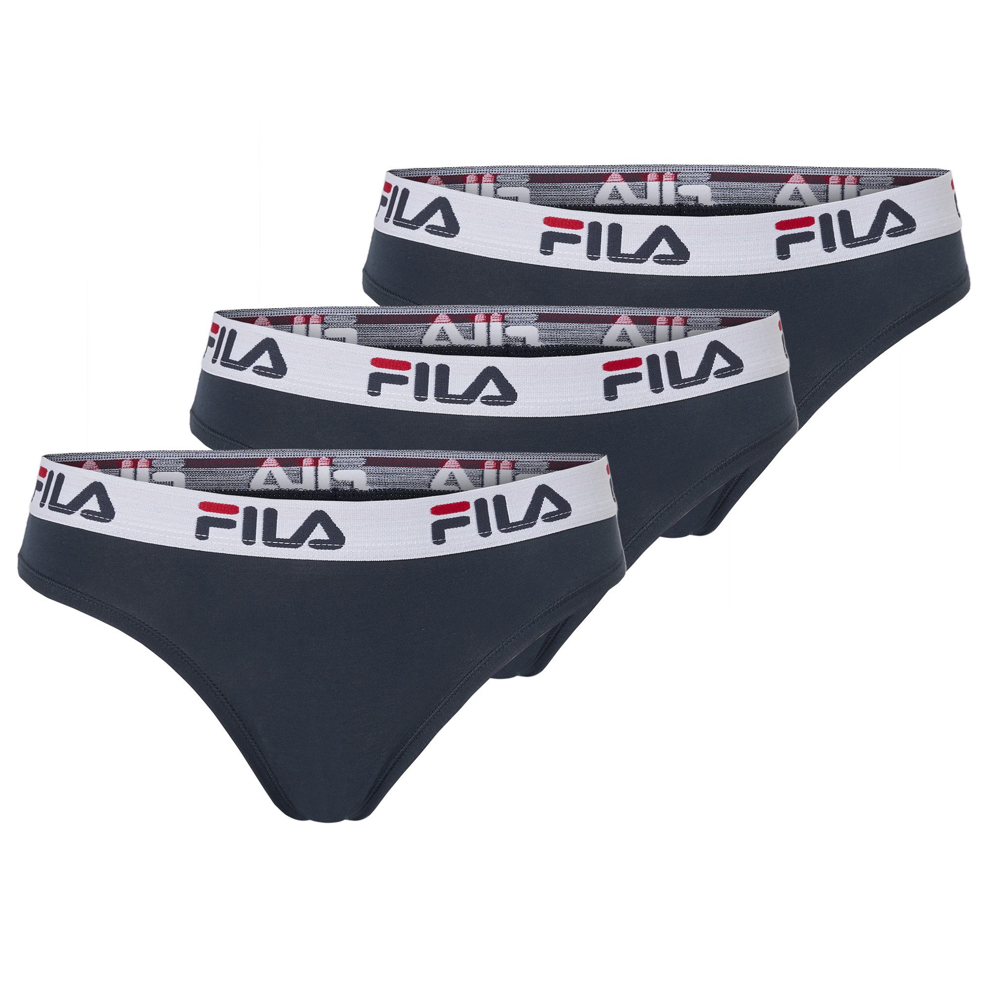 Fila Brasilslip WOMAN BRAZILIAN SLIP (3er Pack) mit elastischem Logobund