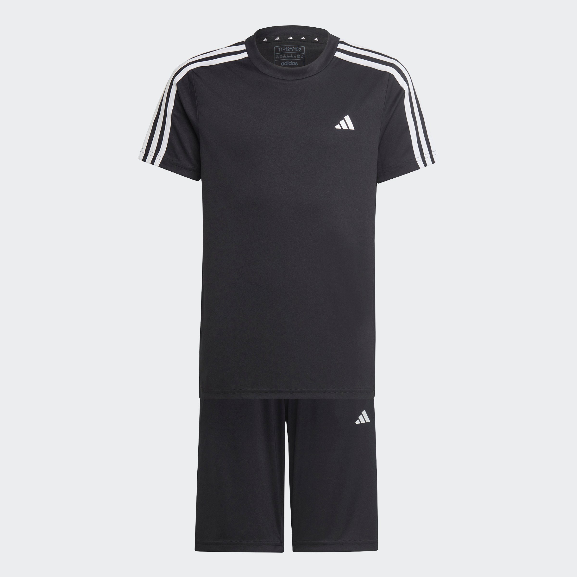 adidas Sportswear Trainingsanzug TRAIN ESSENTIALS AEROREADY 3STREIFEN REGULARFIT TRAINING SET (Set, 2-tlg) Black / White