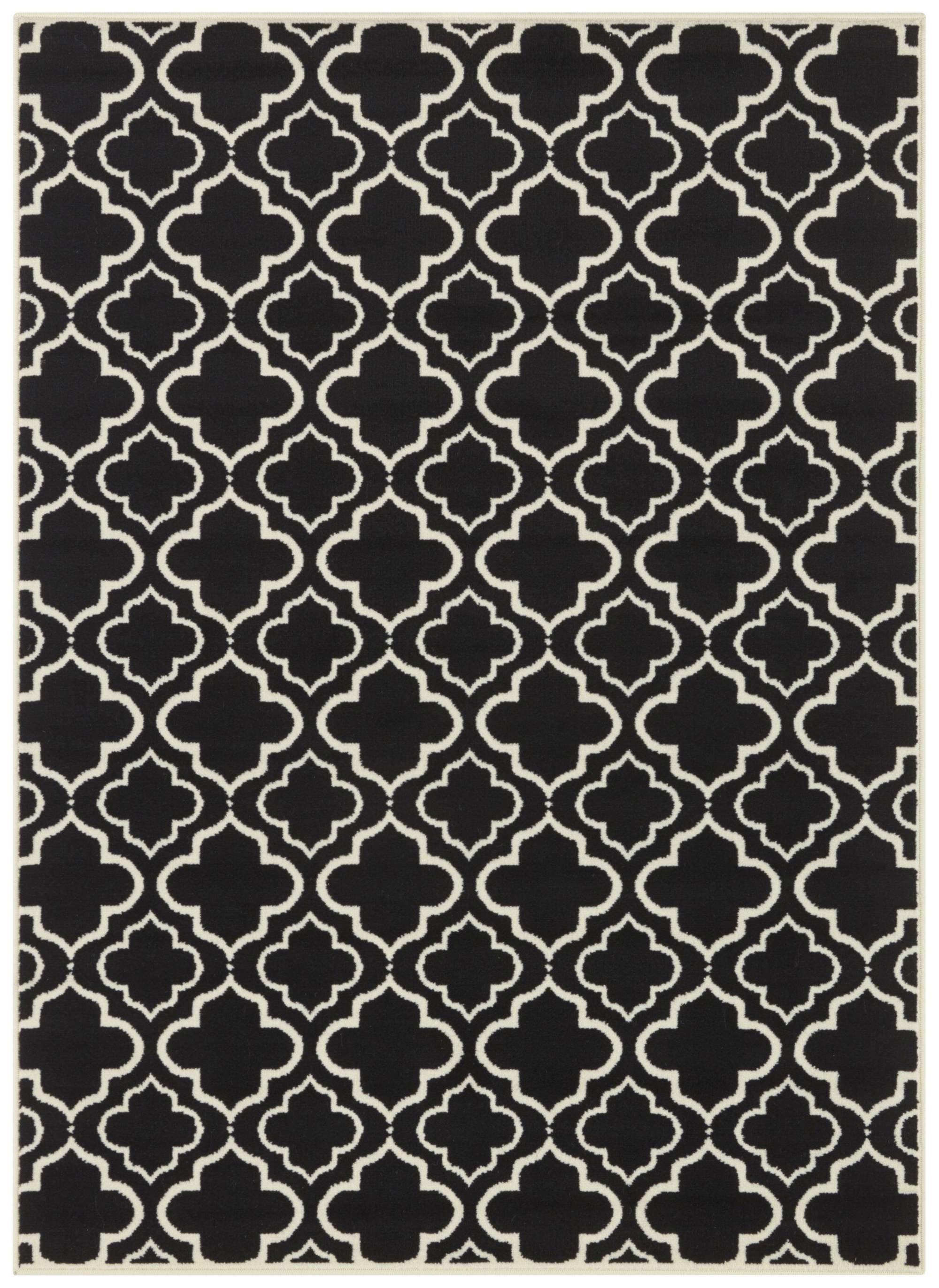 Designteppich MELLE, GMD Living, rechteckig, Höhe: 8 mm, hochwertiger Velours Design-Teppich, 120 x 170 cm creme, schwarz