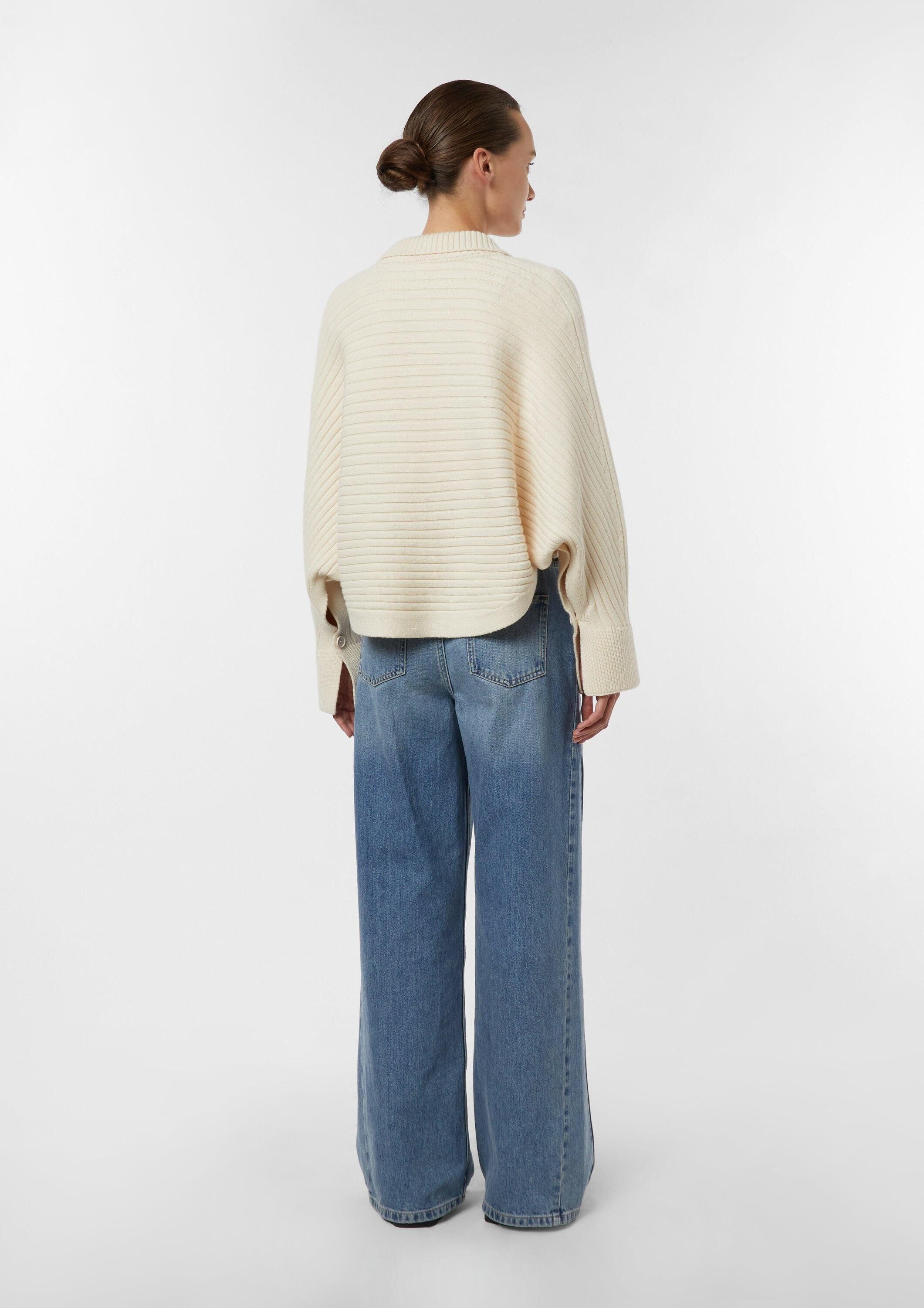 comma Cardigan Strickjacke Strick-Cape mit Fledermausärmeln und Knopf-Details