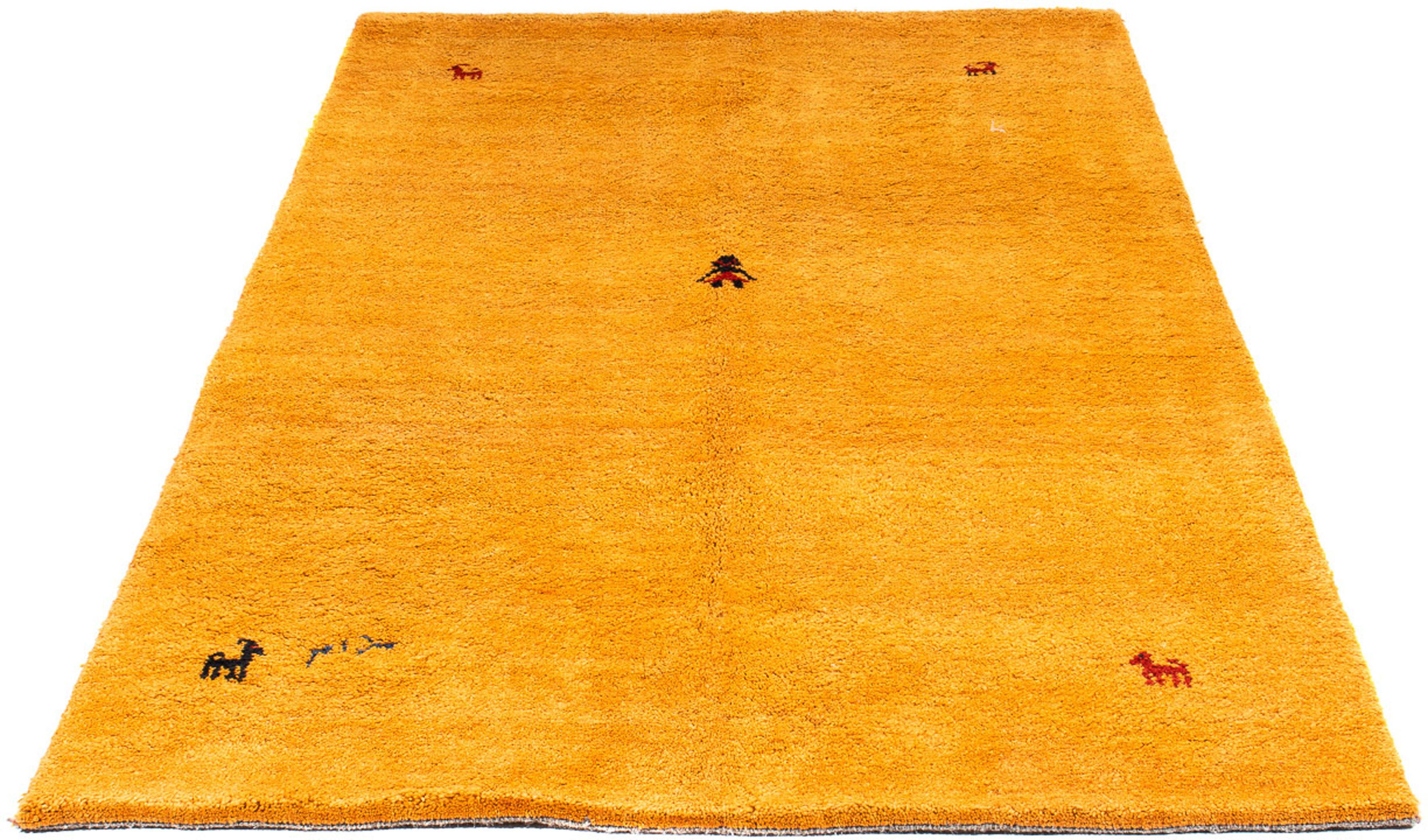 Wollteppich Gabbeh - Loribaft Perser - 180 x 109 cm - orange, morgenland, rechteckig, Höhe: 12 mm, Wohnzimmer, Handgeknüpft, Einzelstück mit Zertifikat