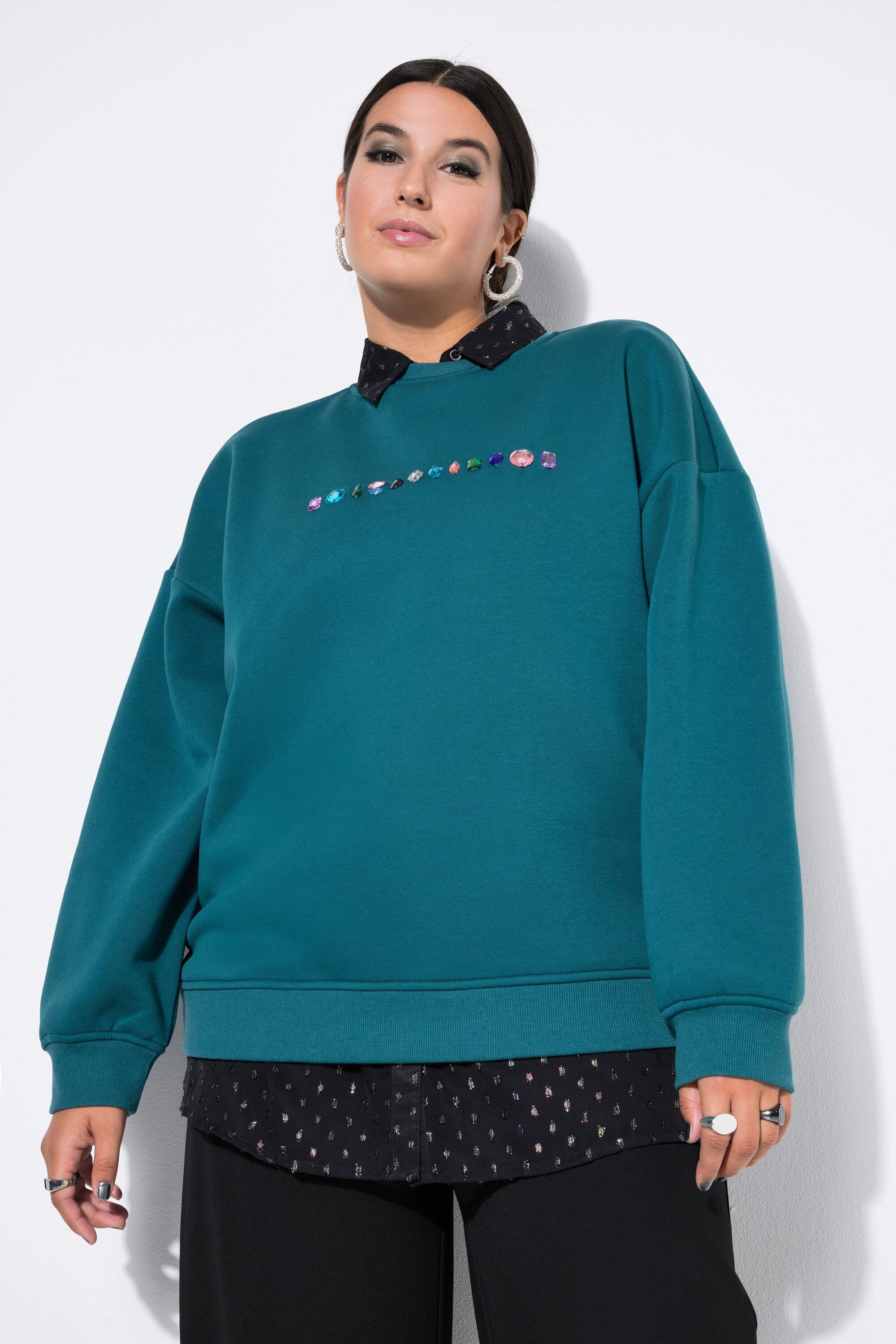 Studio Untold Sweatshirt Sweatshirt oversized Ziersteinchen günstig online kaufen