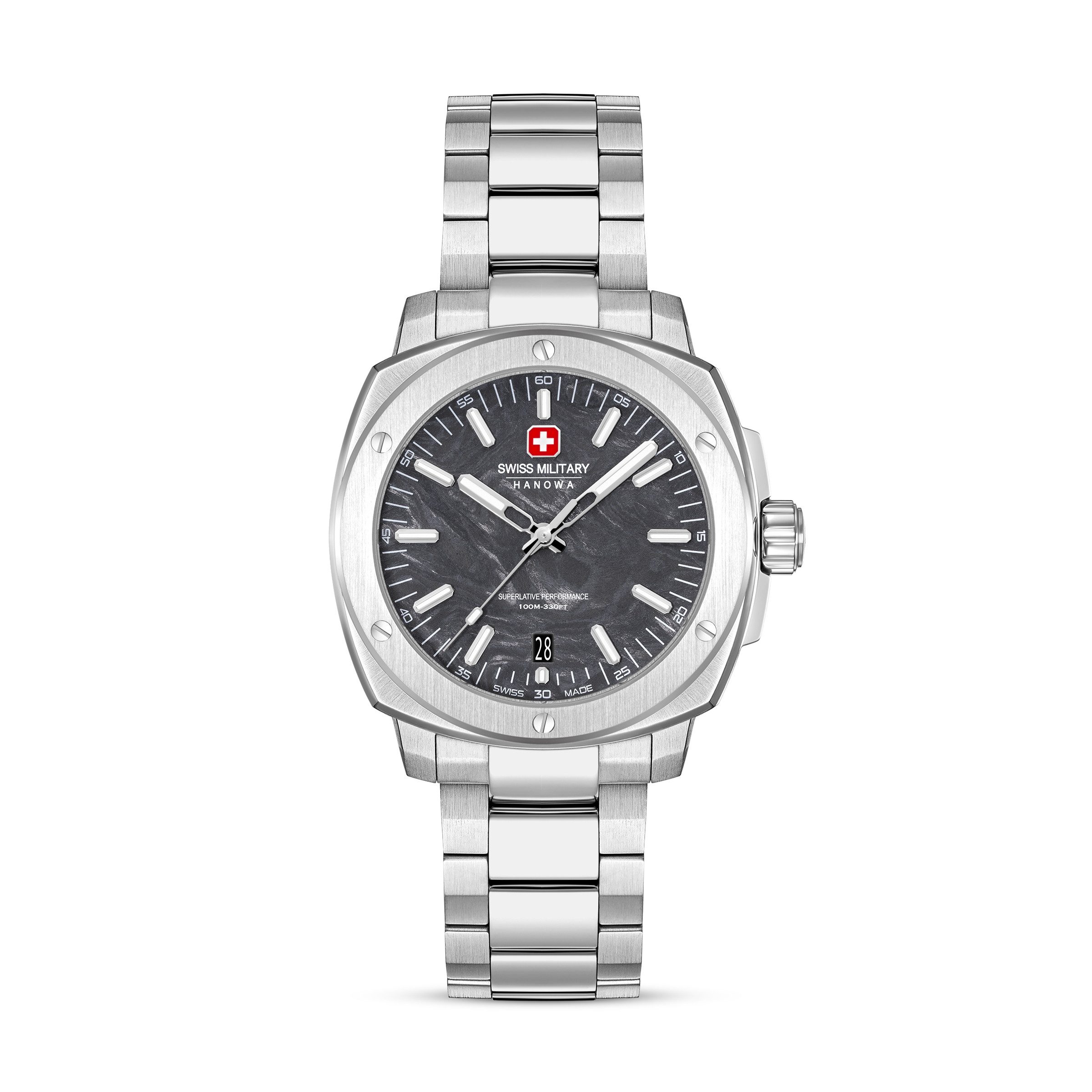 Swiss Military Hanowa Quarzuhr Sirius Lightning SMWGH0007101, Armbanduhr, Herrenuhr, Swiss Made, Edelstahlarmband, analog, Tag