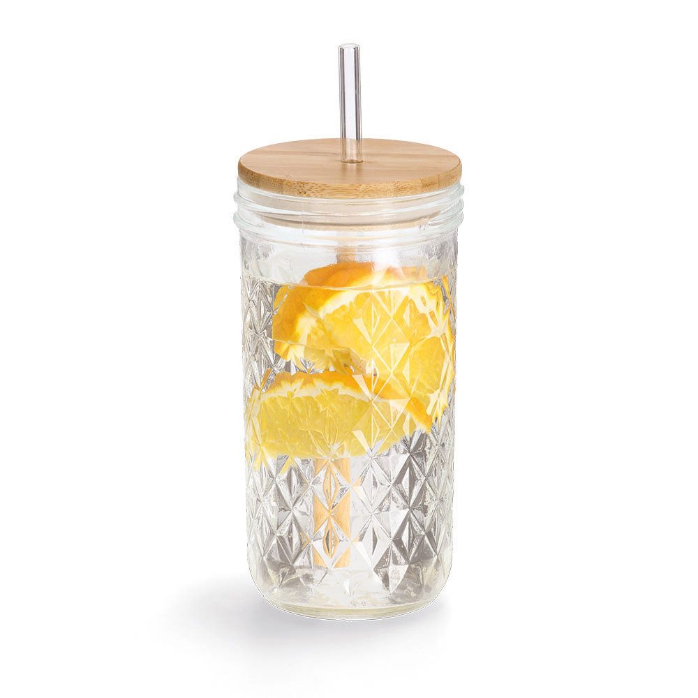 Zeller Present Küchenorganizer-Set Trinkglas m. Bambusdeckel günstig online kaufen