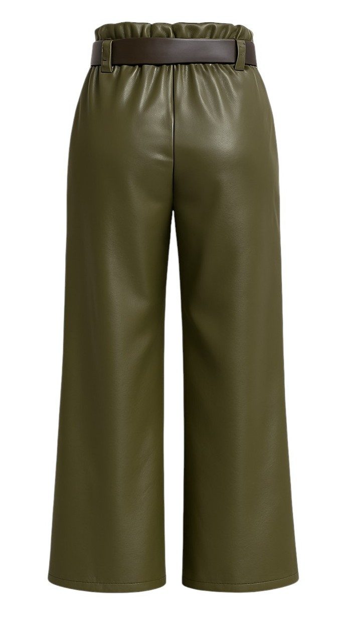 Mississhop Lederimitathose Damen Hose aus Kunstleder mit Gürtel M.403 Gr.36-38