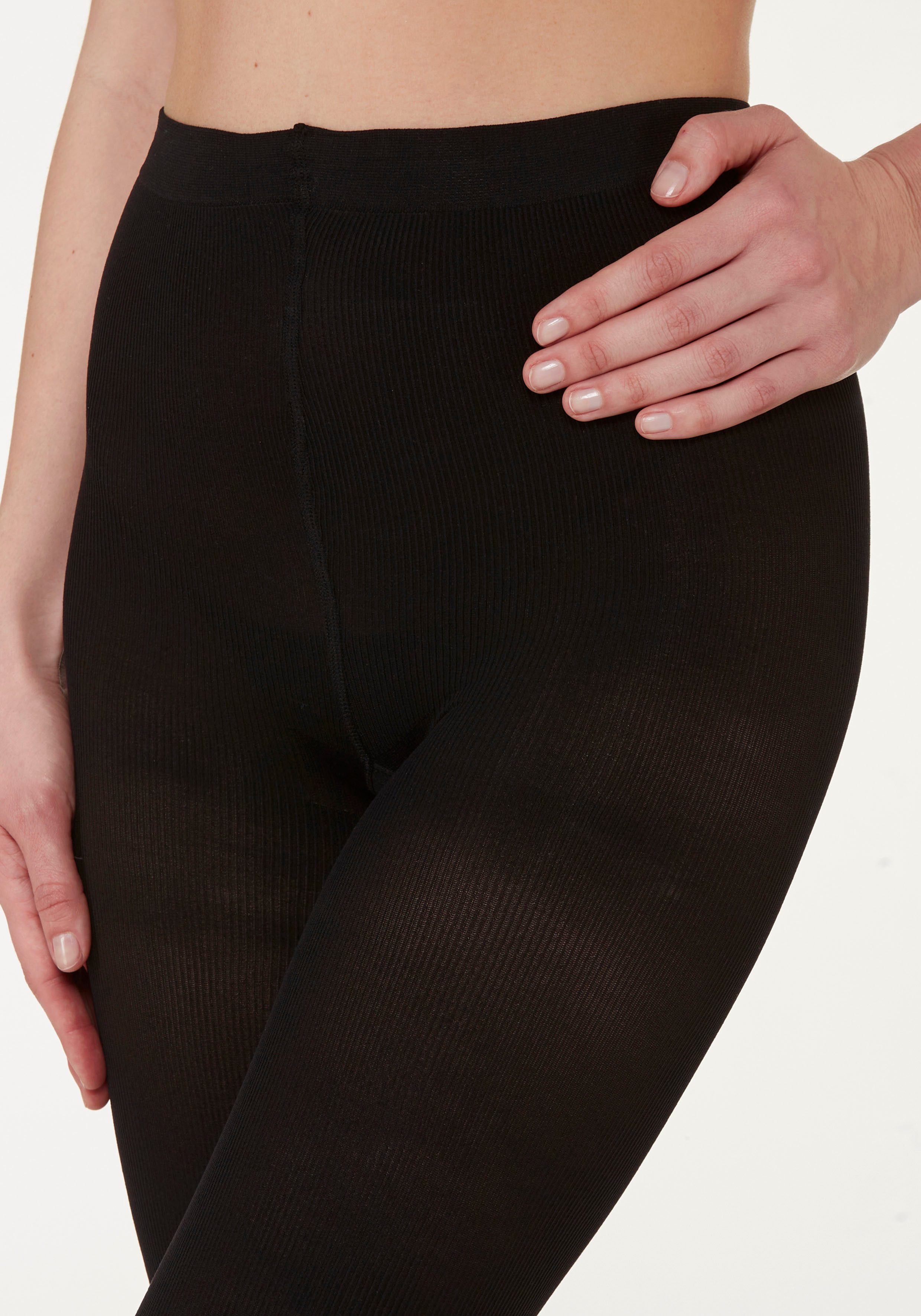 Vivance Feinstrumpfhose Damen semi Blickdicht bis Gr. 44-46 40 DEN mit feiner edlen Rippstruktur