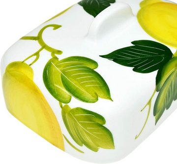 Lashuma Butterdose Zitrone, Keramik, (1-tlg., 18 x 14 cm), italienische Butterbox handbemalt