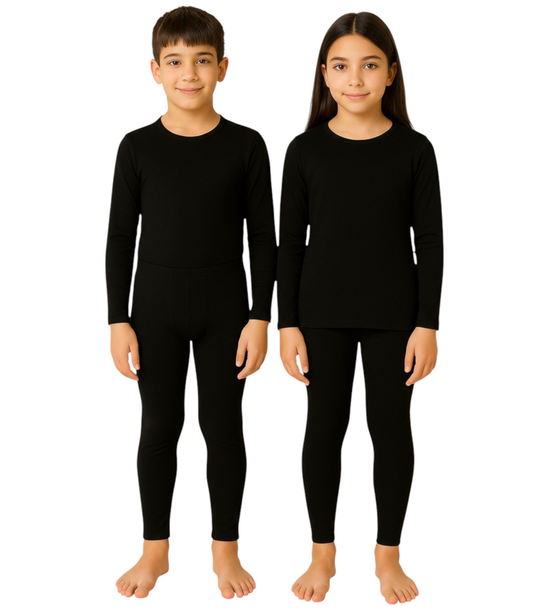 isil Thermounterhose Unisex Thermo Unterwäsche Set Kinder – Langarmshirt & Leggings (Zweiteiliges Thermo-Unterwäsche-Set) Wärmendes Innenfutter, elastische Passform, hautfreundlich